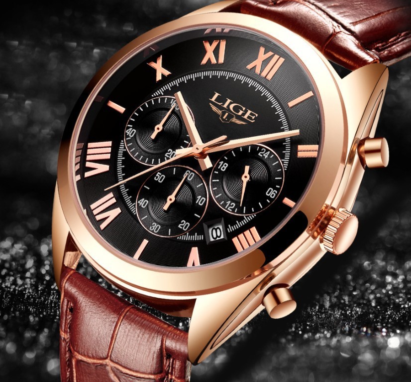 Lige LG9839L-ZMX-US Brown Men's Watch