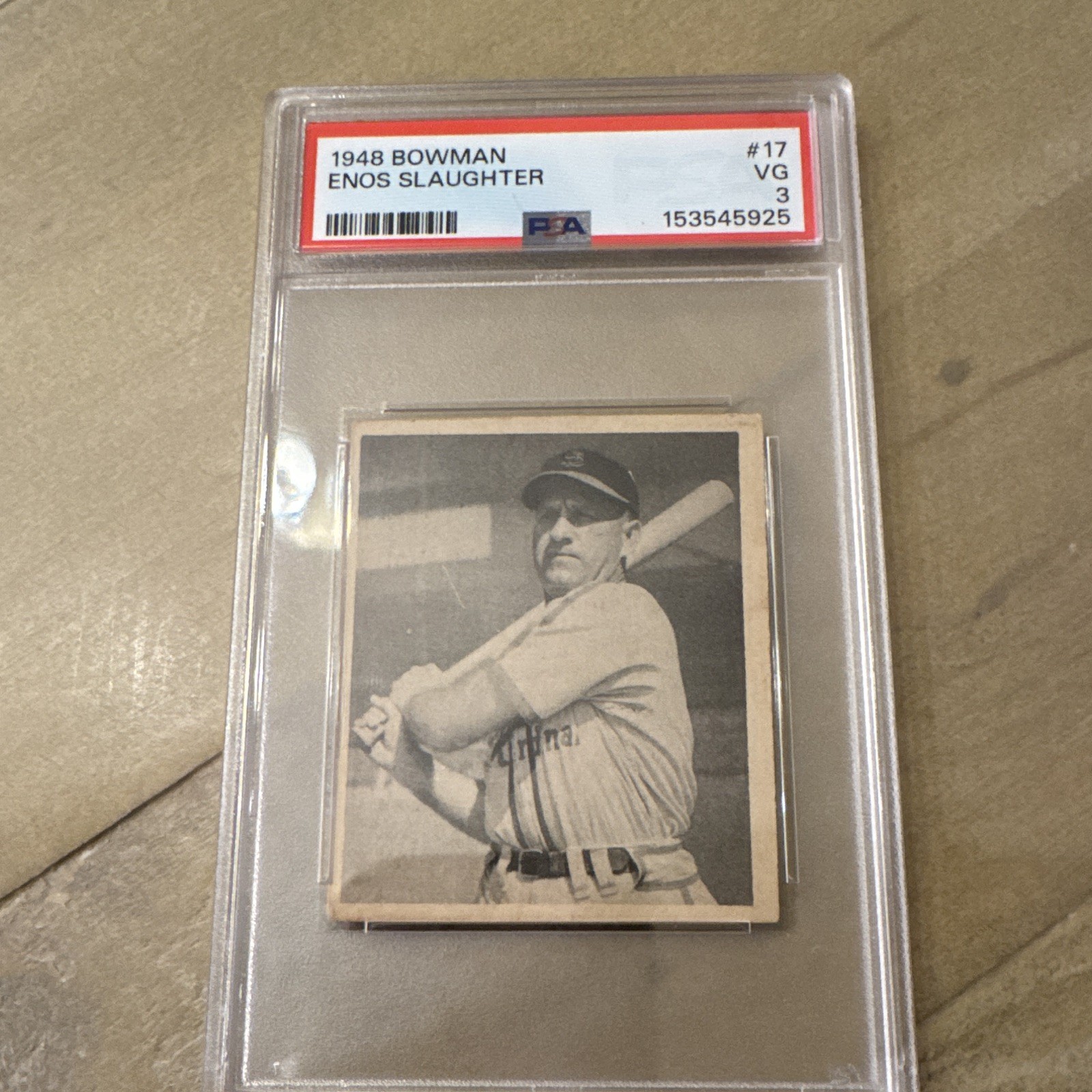 Bowman 1948 Enos Slaughter St. Louis Cardinals #17 RC Graded Base Bowman 1948 Enos Slaughter St. Louis Cardinals #17 RC Graded Base