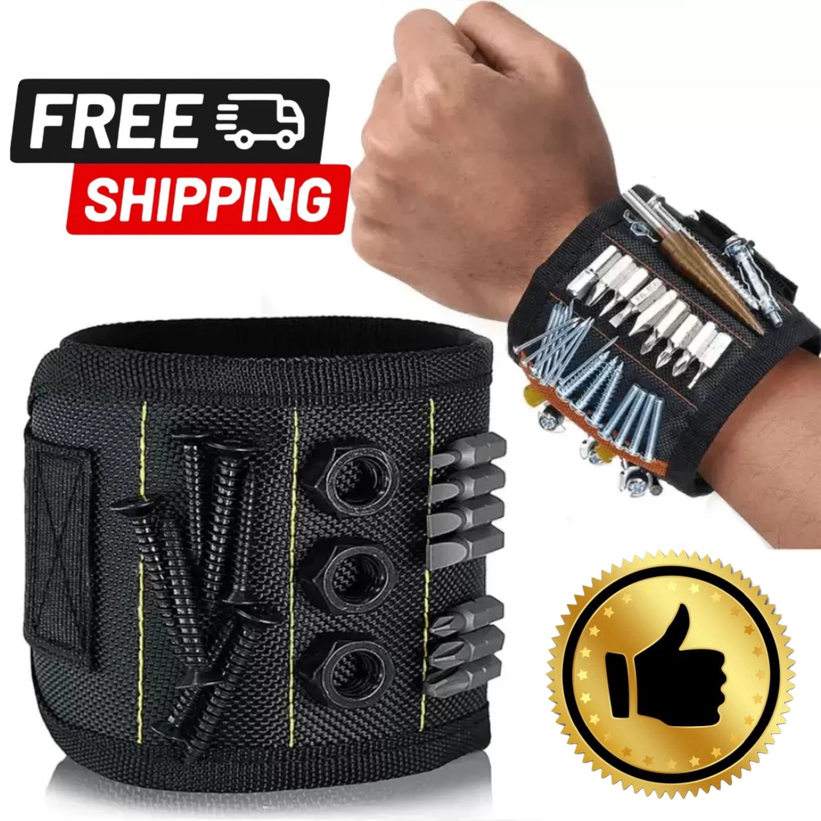 Strong Magnetic Wristband – Holds Screws, Nails & Drill Bits for DIY & Repair Strong Magnetic Wristband – Holds Screws, Nails & Drill Bits for DIY & Repair