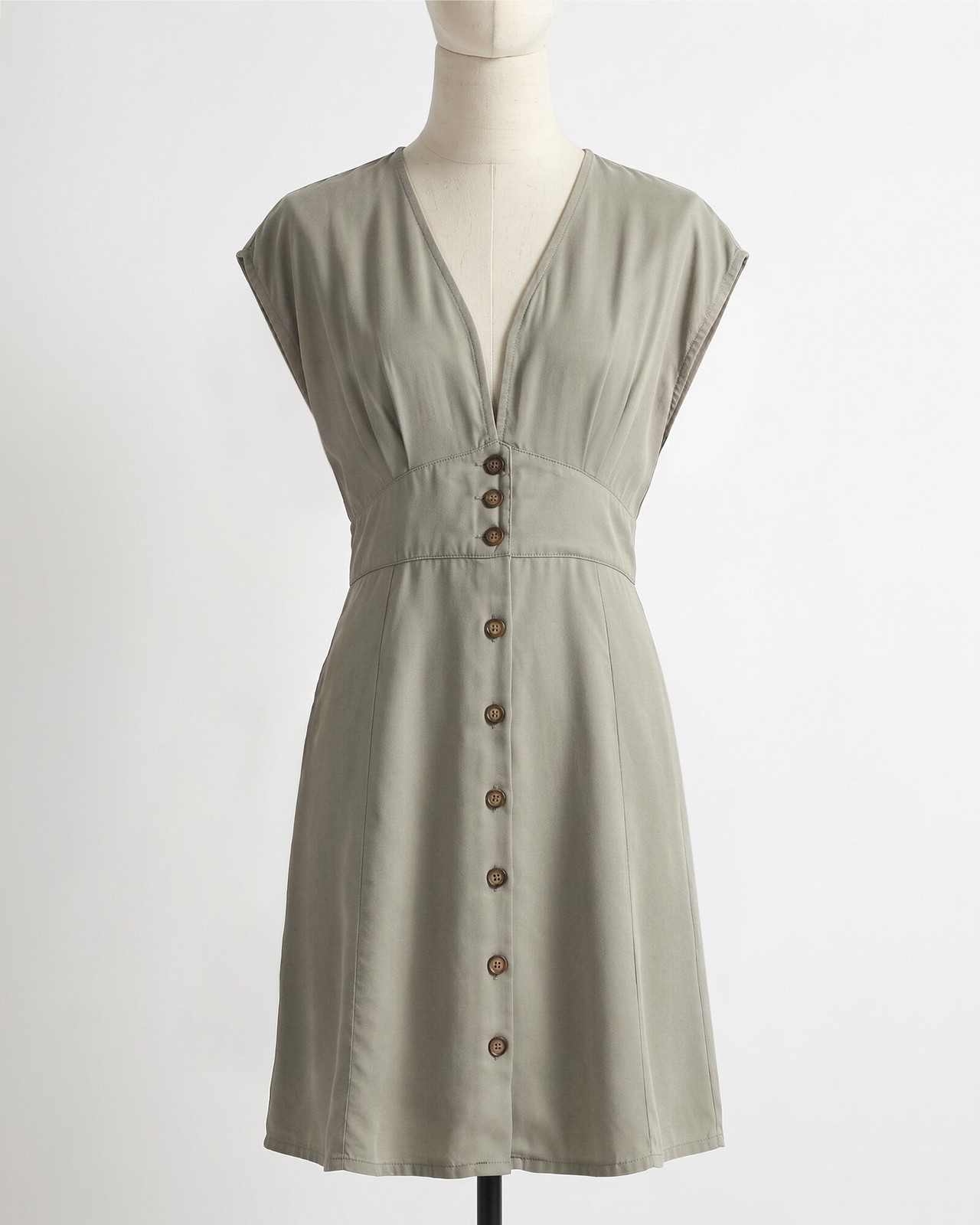 Quince Womens Vintage Wash Tencel Button Front Dress Quince Womens Vintage Wash Tencel Button Front Dress