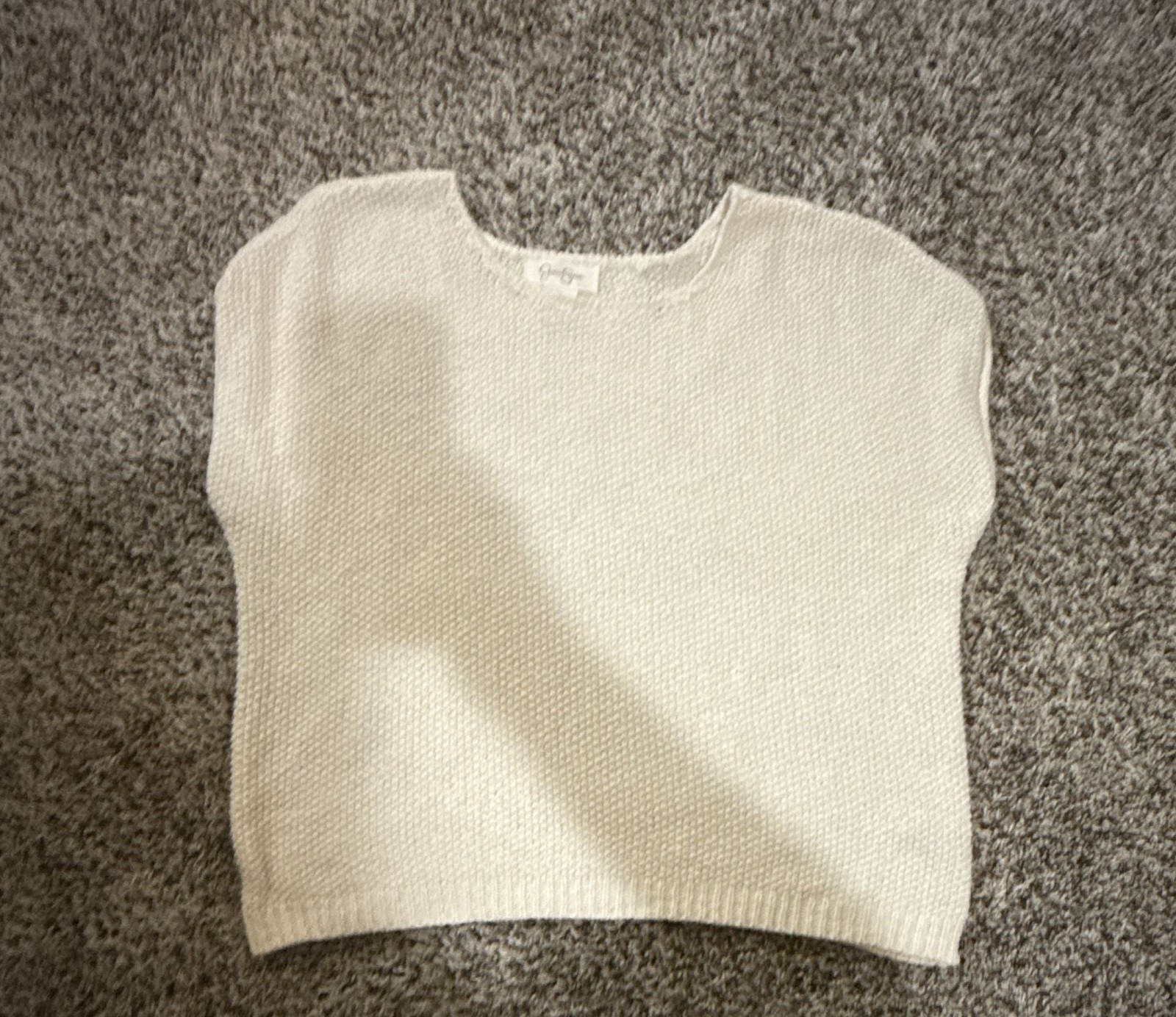 Jessica Simpson Knit Top Size L Ivory Short Sleeve Sweater Jessica Simpson Knit Top Size L Ivory Short Sleeve Sweater