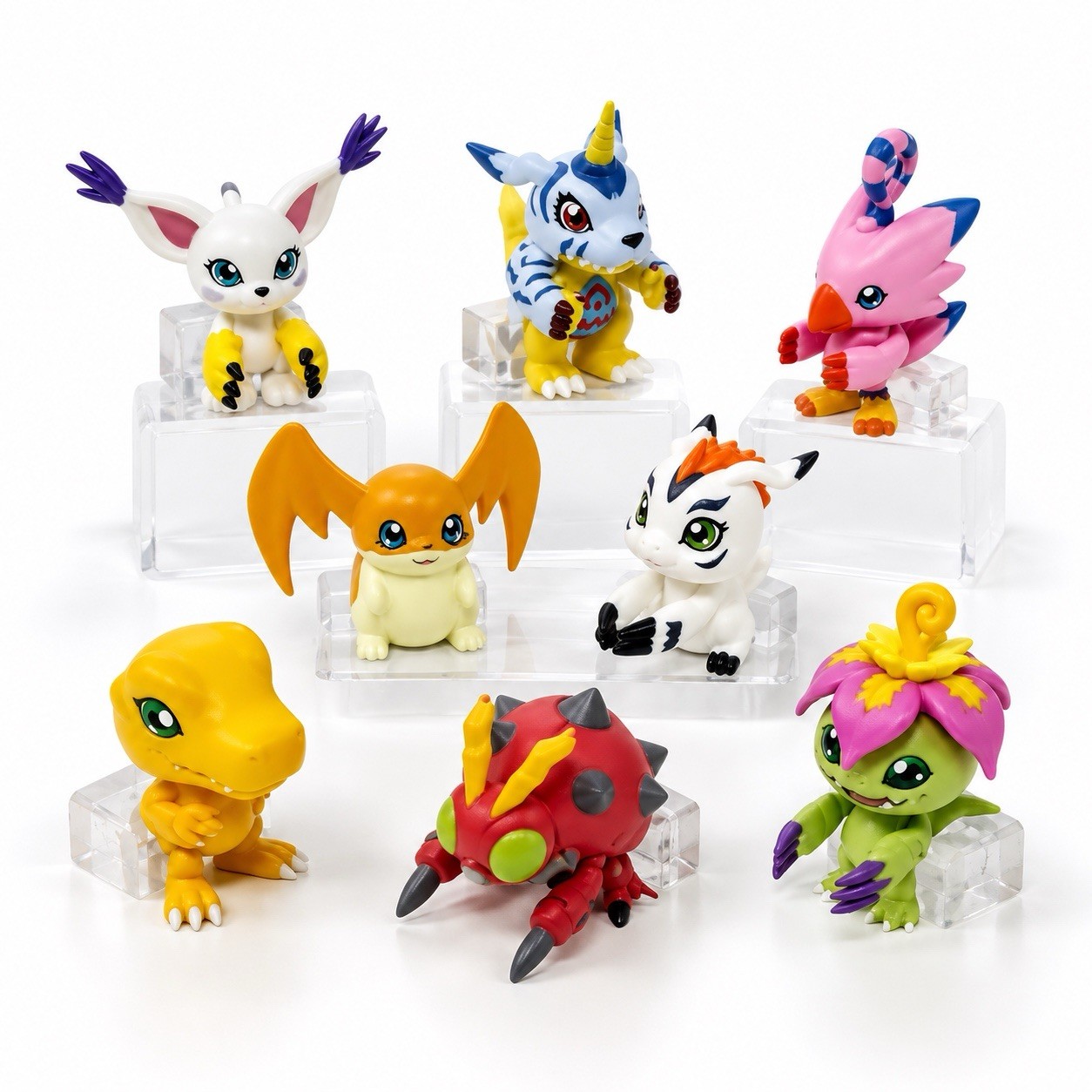 BANDAI DIGIMON ADVENTURE BOX COMPLETE SET 8 MINI FIGURES NEW COLLECTIBLE