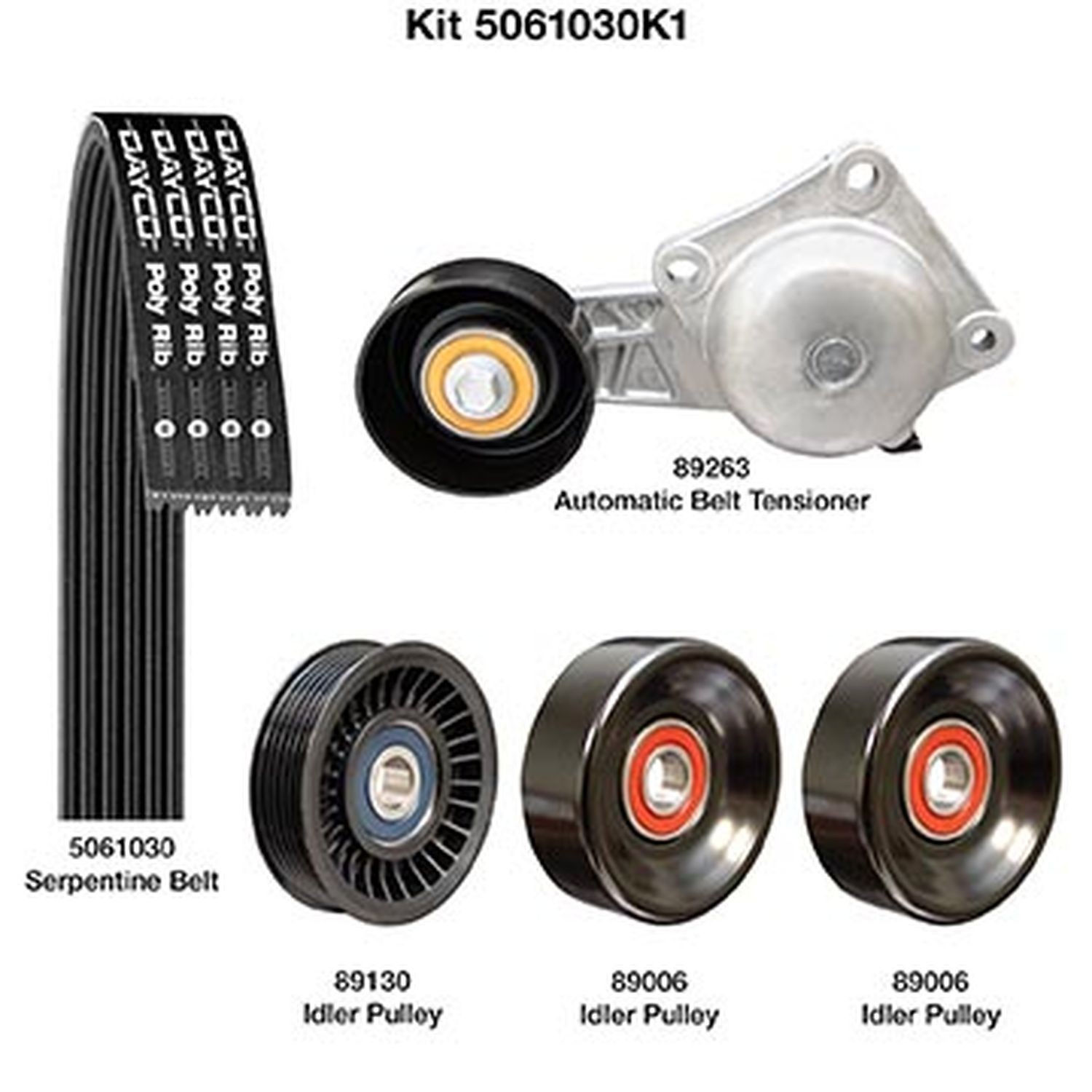 Dayco 5061030K1 Serpentine Belt Drive Component Kit Main Drive