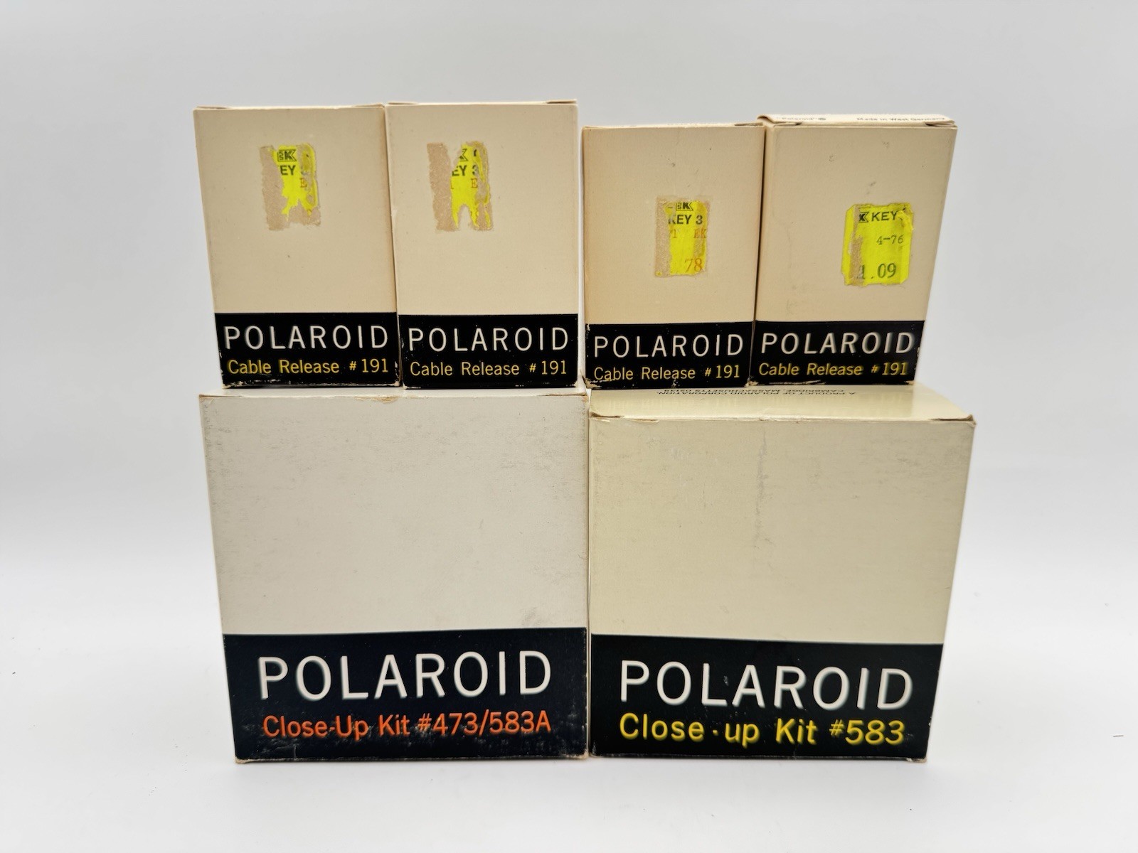 Vintage Polaroid Accessory Lot Close-Up Kits 583 473/583A  + 4 Cable Release 191