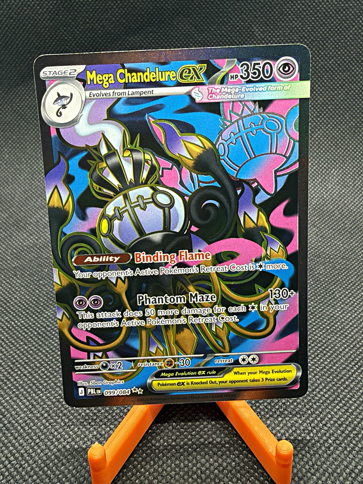 Mega Chandelure EX 099/084 Pitch Black Secret Rare Full Art Holo Pokemon TCG Mega Chandelure EX 099/084 Pitch Black Secret Rare Full Art Holo Pokemon TCG