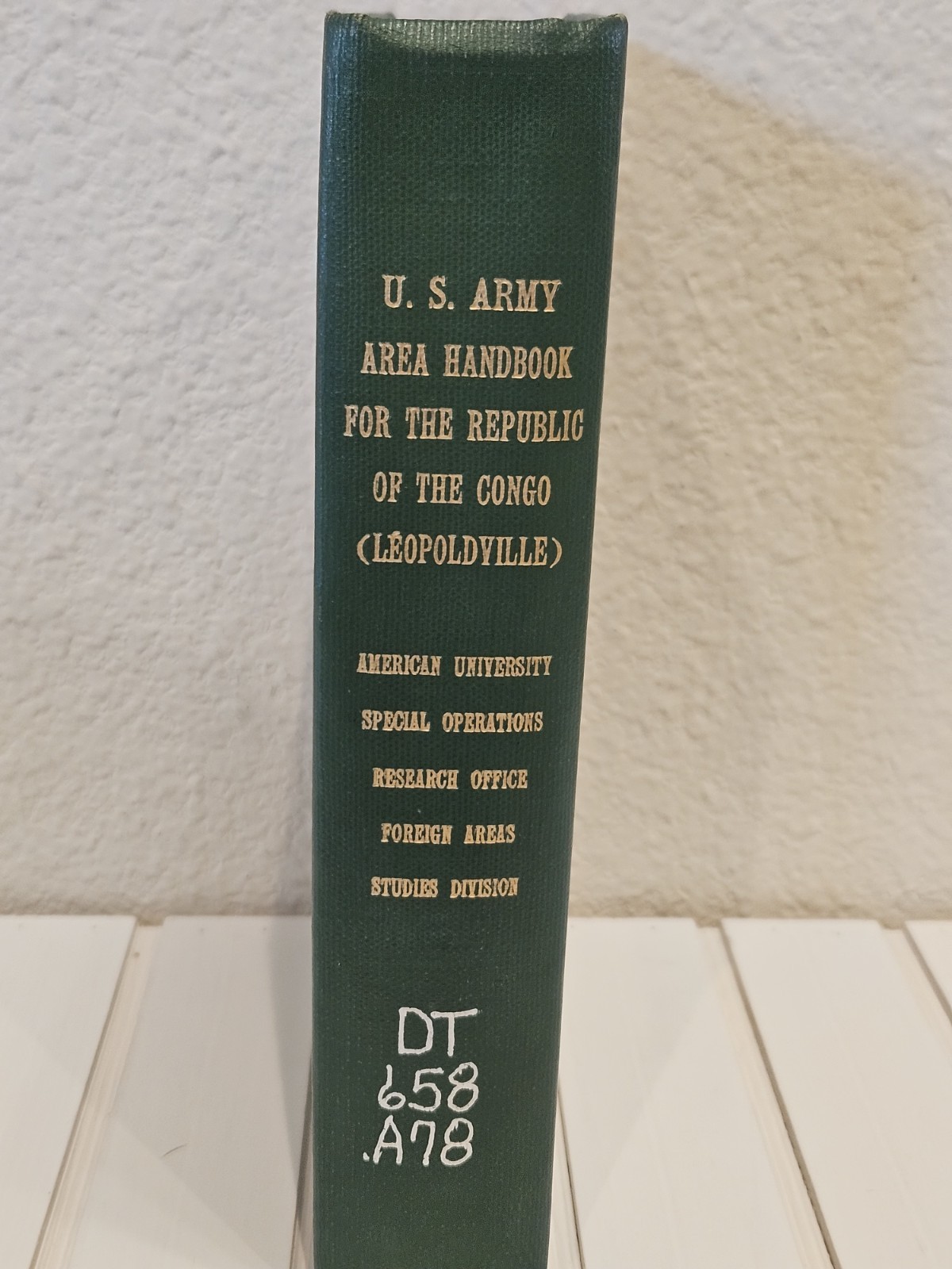 1962 U.S. Army Area Handbook Republic of Congo Leopoldville Cold War Africa