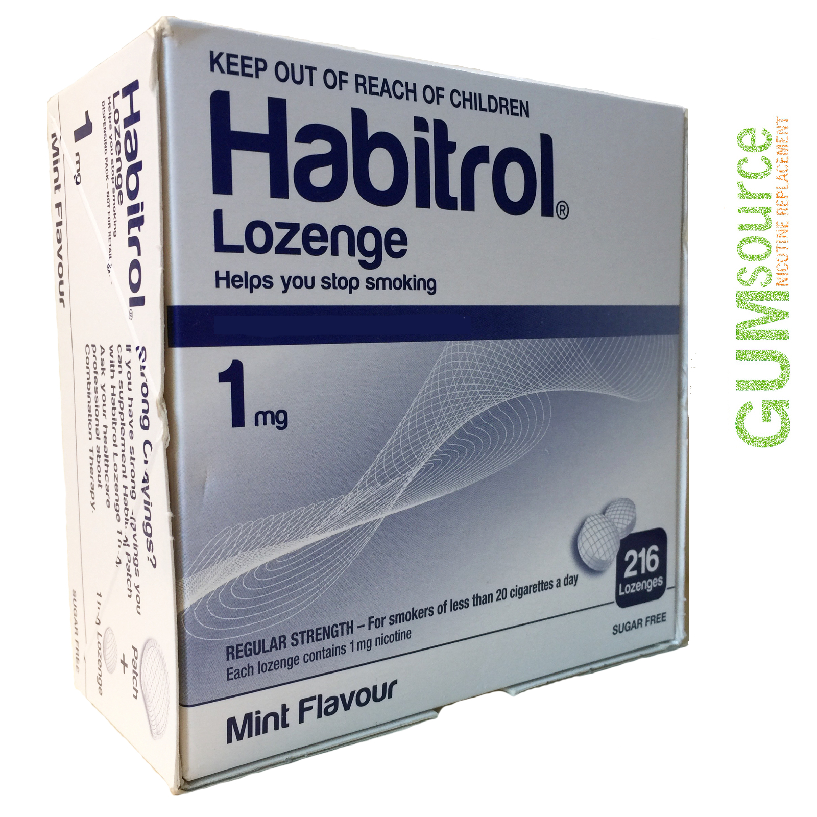 Habitrol Nicotine Lozenge 1mg Mint 216 piece box 1 box