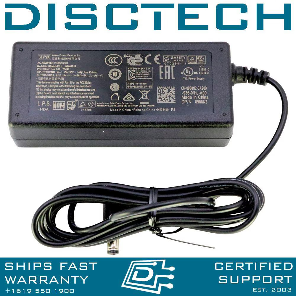 For Dell Wyse APD NB-65B19 65W 19V 5.5mm Round Tip AC Adapter Charger