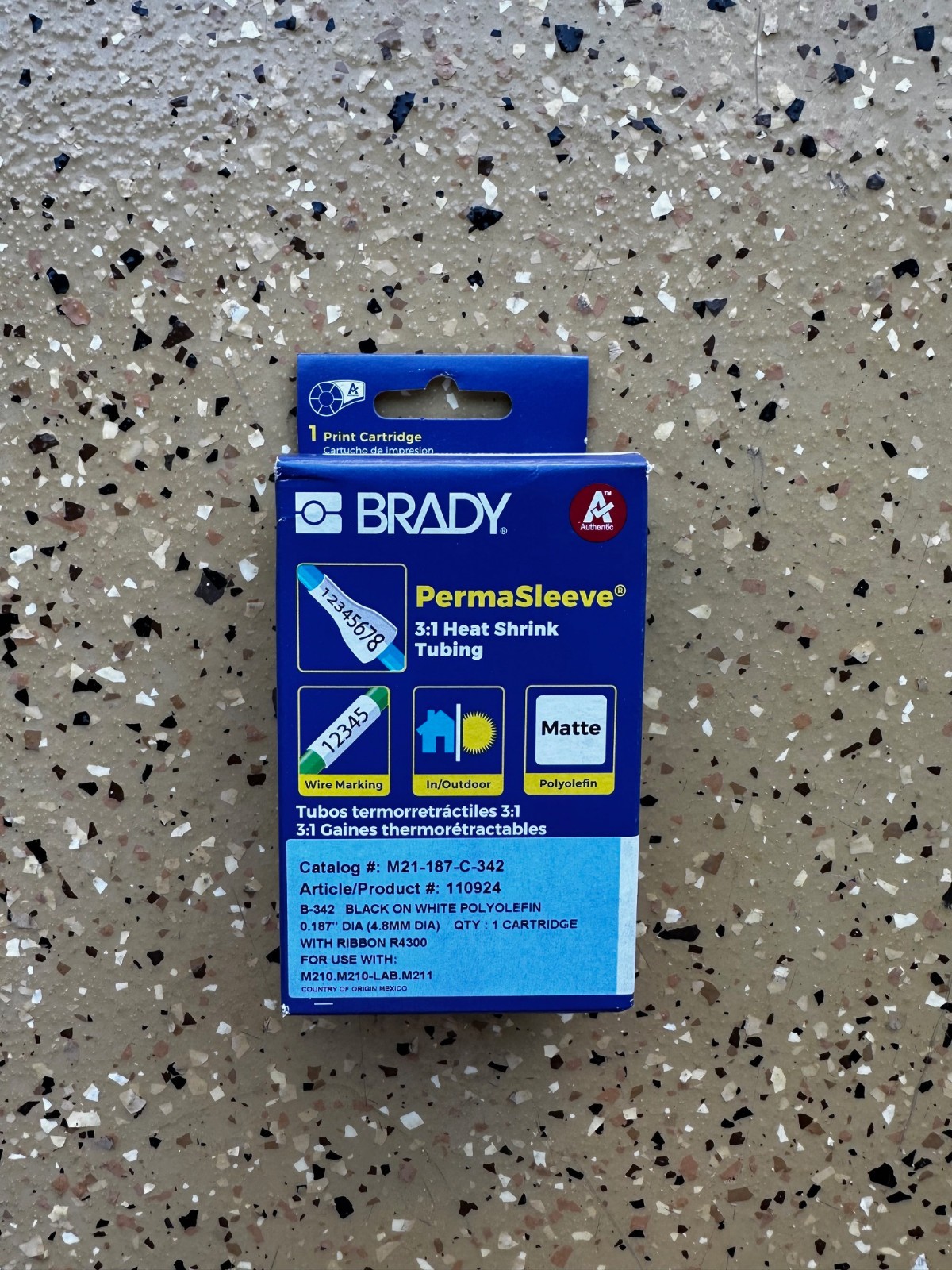 BRAND NEW Brady M21-187-C-342 White Permasleeve 110924 Print Cartridge BRAND NEW Brady M21-187-C-342 White Permasleeve 110924 Print Cartridge