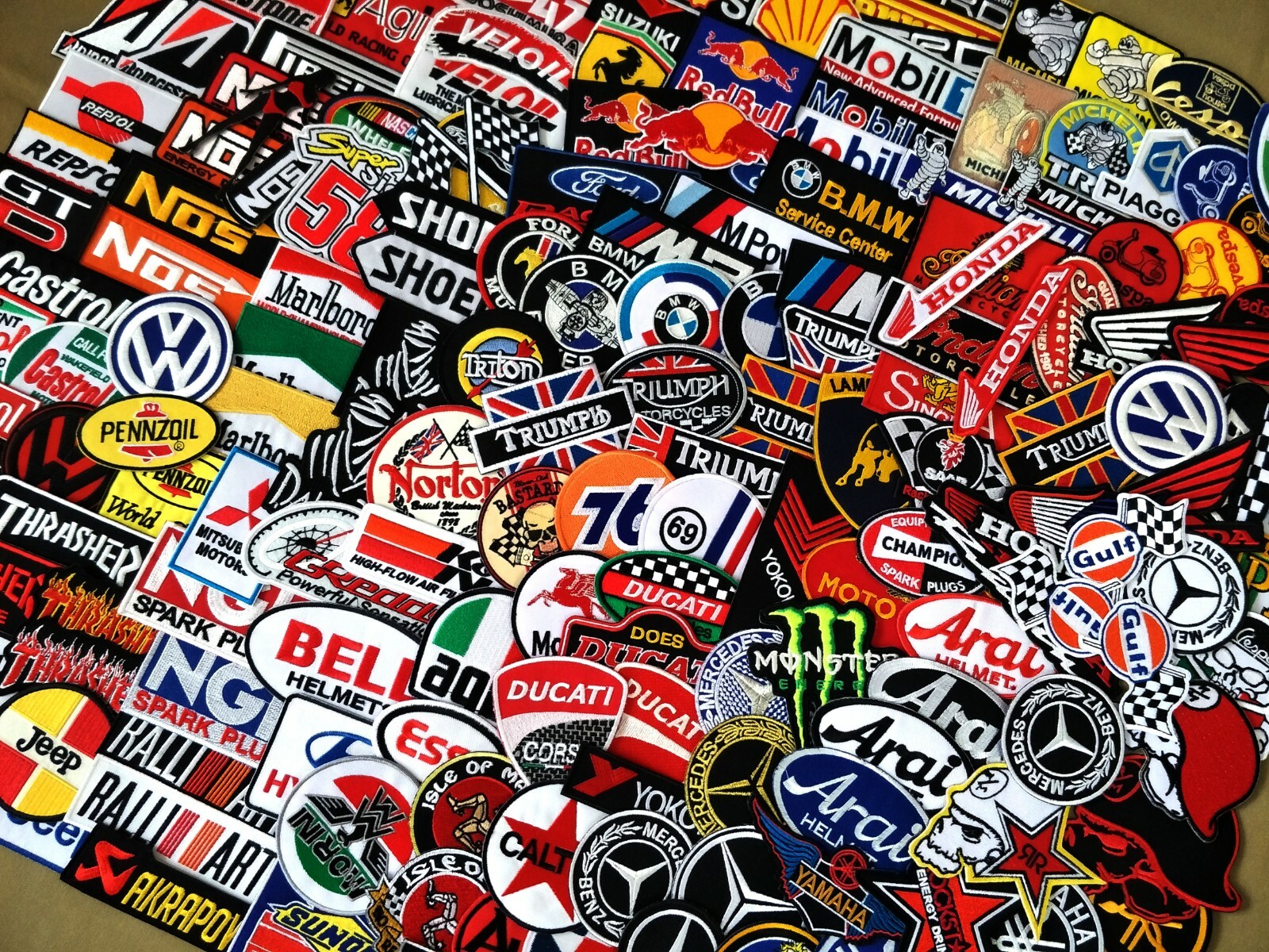 Random Racing Sport Motor Wholesale Random Lot Embroidered Sew Iron On Patch Set