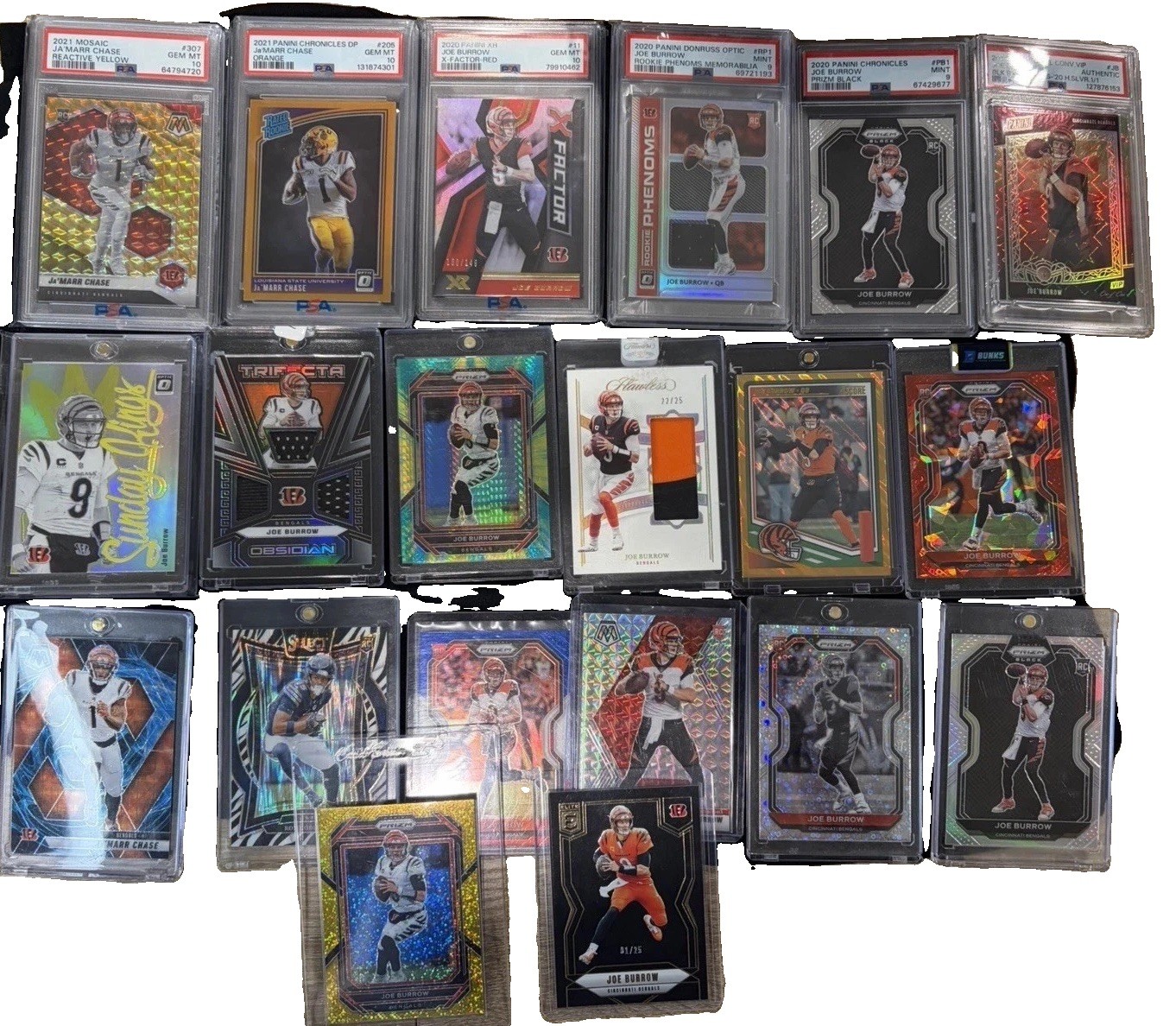 20 Card lot NM-NM+ | Burrow, Chase & Rome Odunze | Burrow 1/1 20 Card lot NM-NM+ | Burrow, Chase & Rome Odunze | Burrow 1/1