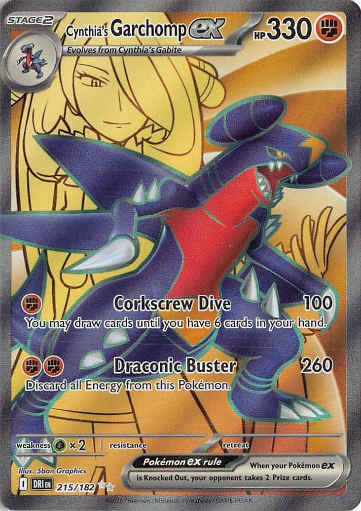 Cynthia\'s Garchomp ex 215/182 Destined Rivals Near Mint Ultra Rare Cynthia\'s Garchomp ex 215/182 Destined Rivals Near Mint Ultra Rare