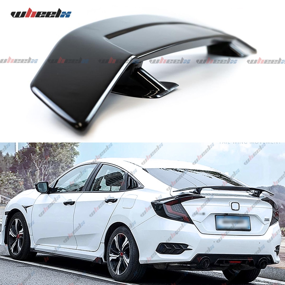 FOR 2016-2021 HONDA CIVIC FC 10TH GEN GT STYLE REAR TRUNK SPOILER WING LIP GLOSS