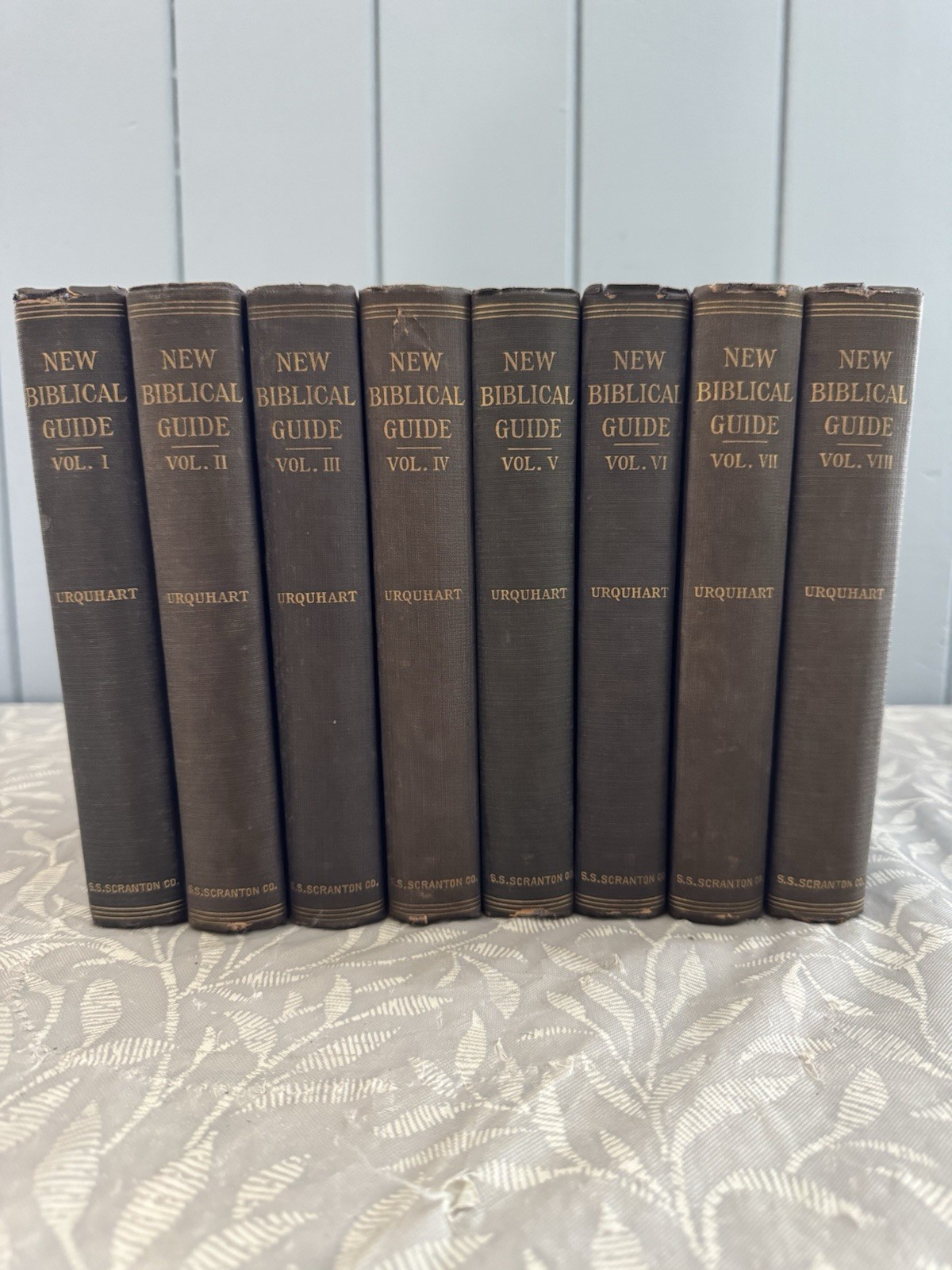 Antique John Urquhart New Biblical Guide 1-8 Vol 1st.US S.S. Scranton Ed. c1898