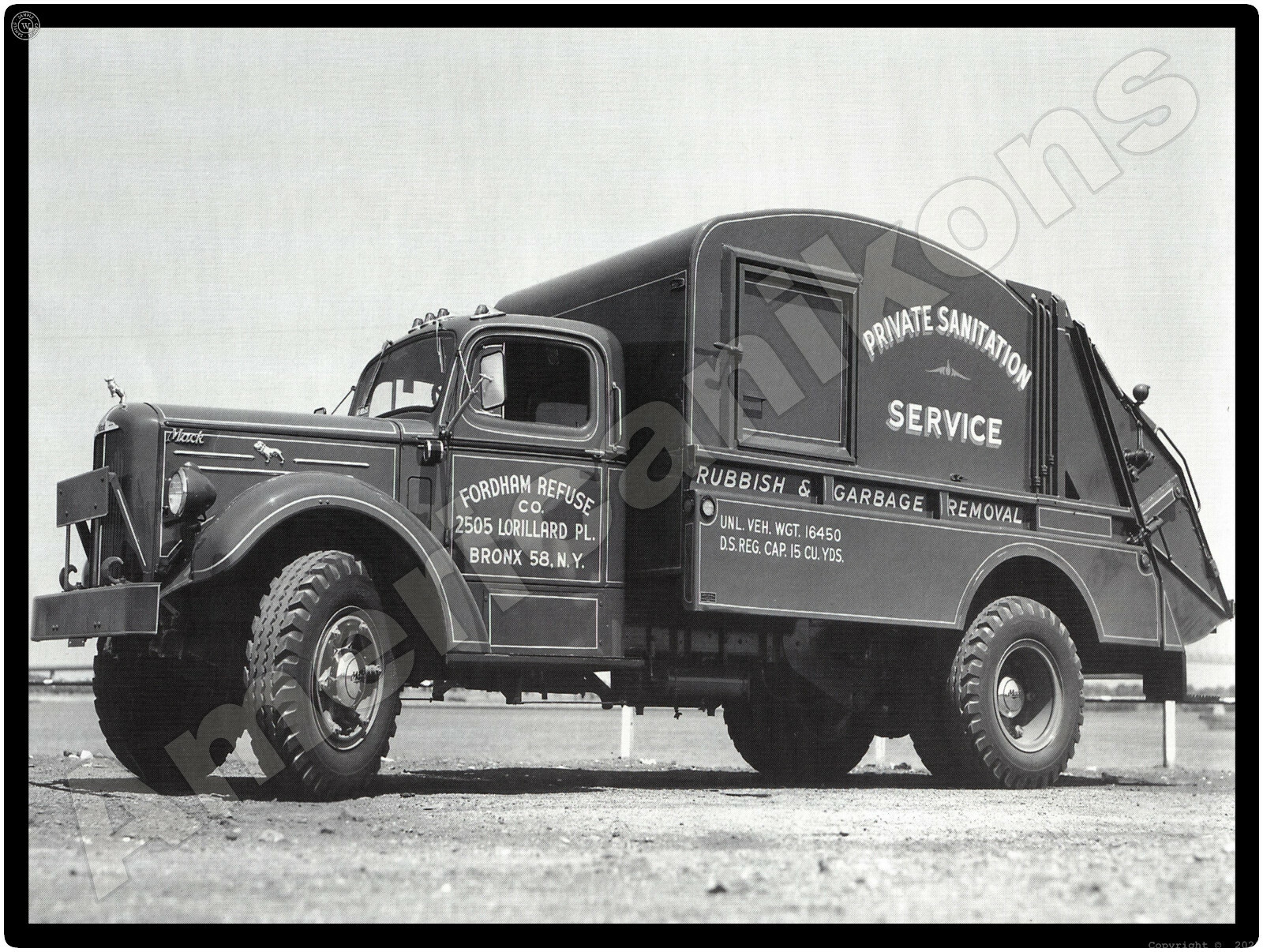 1951 Mack Garbage Trucks New Metal Sign: Model A40H - Fordham Refuse - Bronx NY