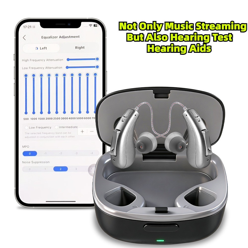 Bluetooth APP Hearing Aids For Seniors Rechargeable With Noise Cancellation OTC