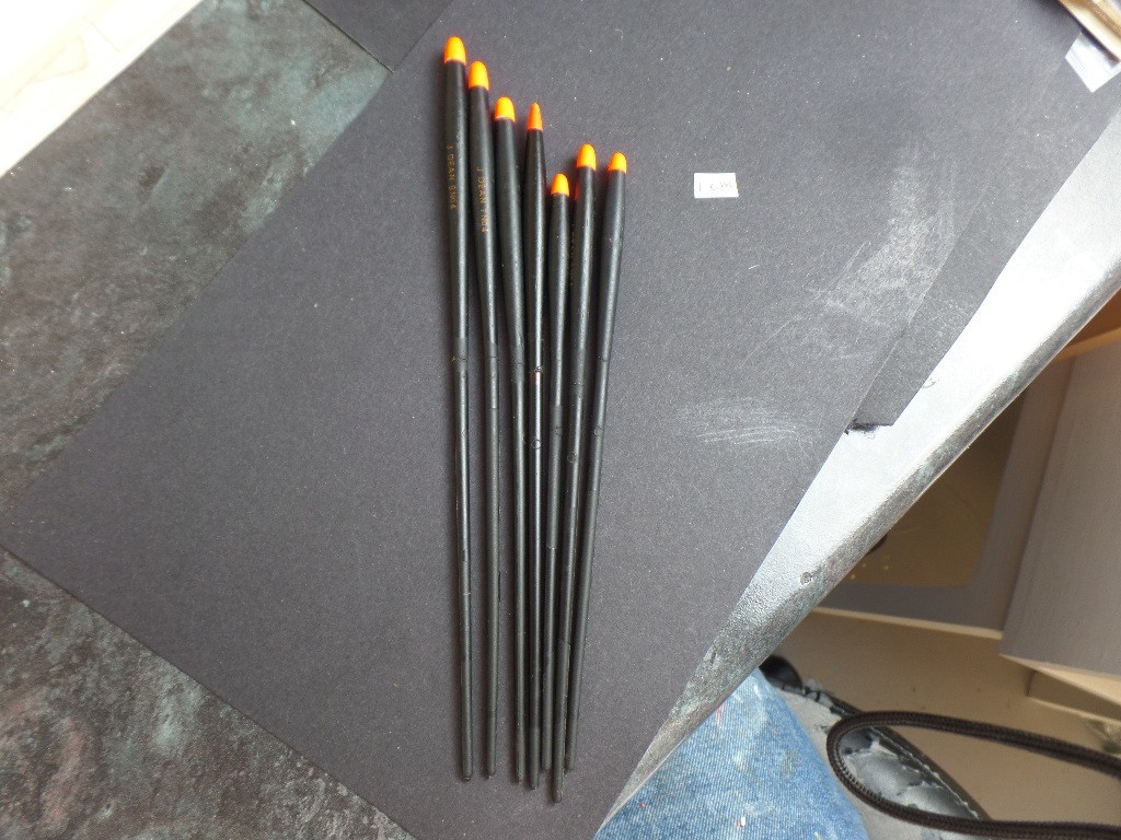 7 rare Vintage John Dean Stick Floats. Red Tipped used condition 7 rare Vintage John Dean Stick Floats. Red Tipped used condition