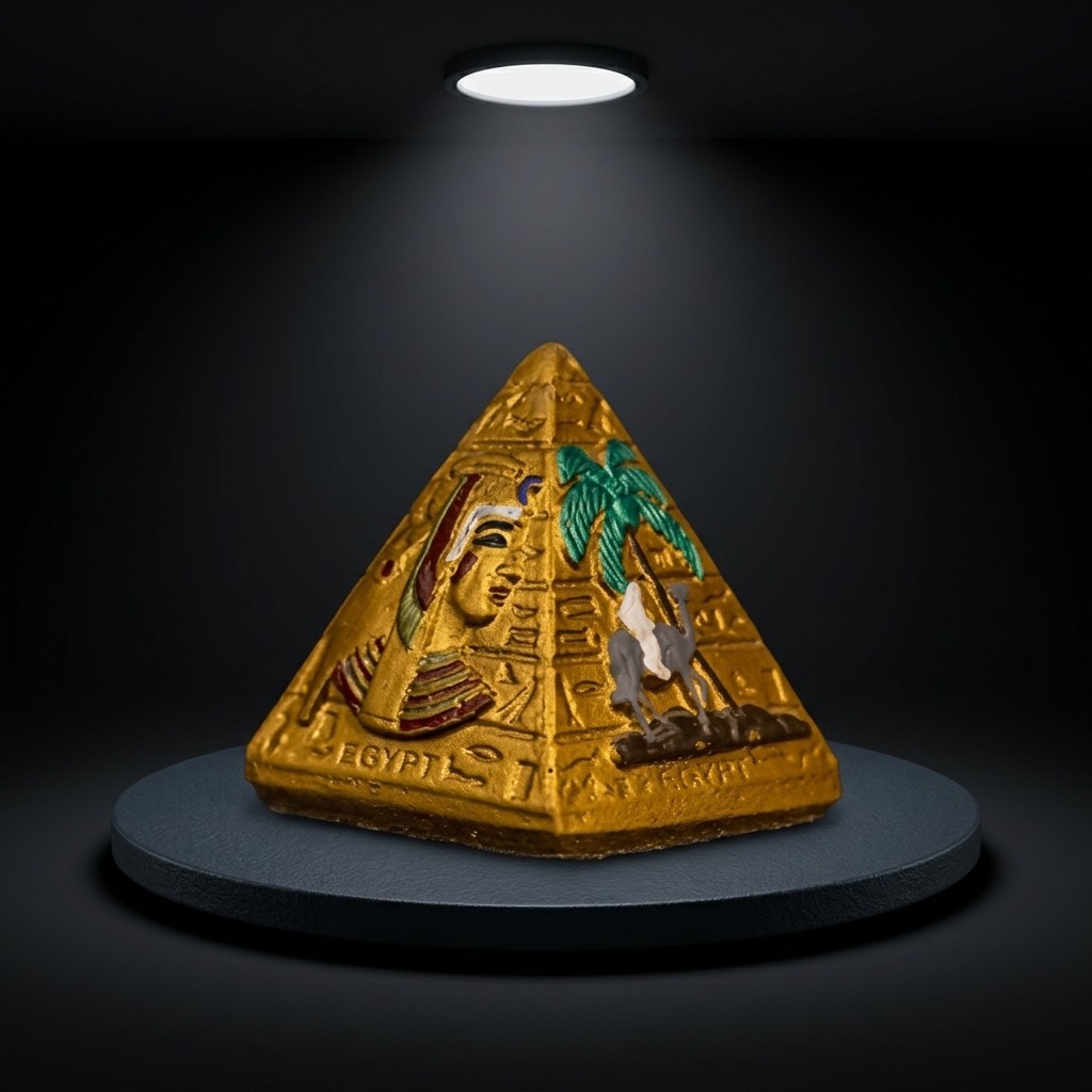 Pharaonic Pyramid Figurine Rare Royal Design Artifact Masterpiece Showcase BC