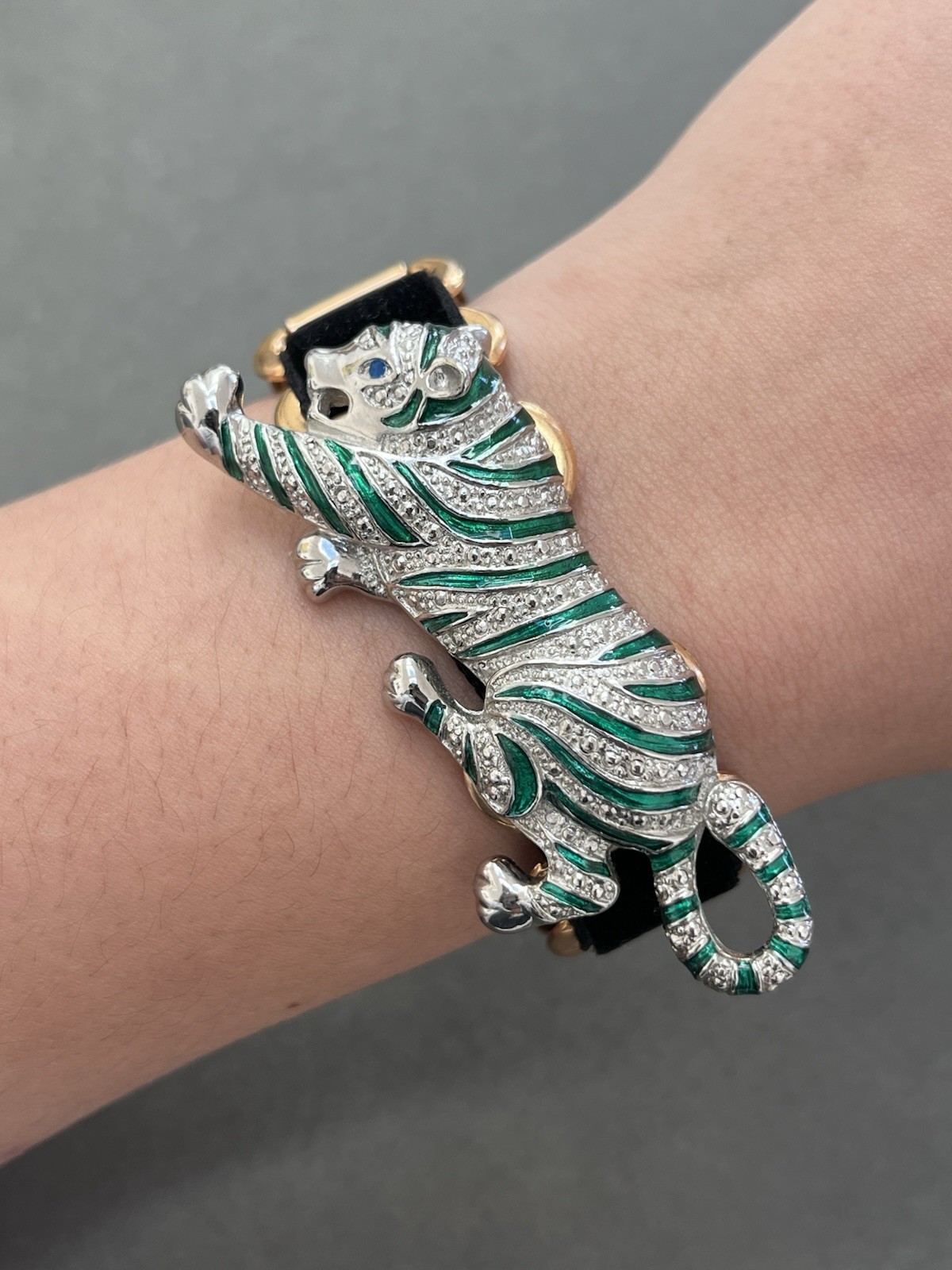 Vintage Mawi London Panther Leopard Bracelet Signed