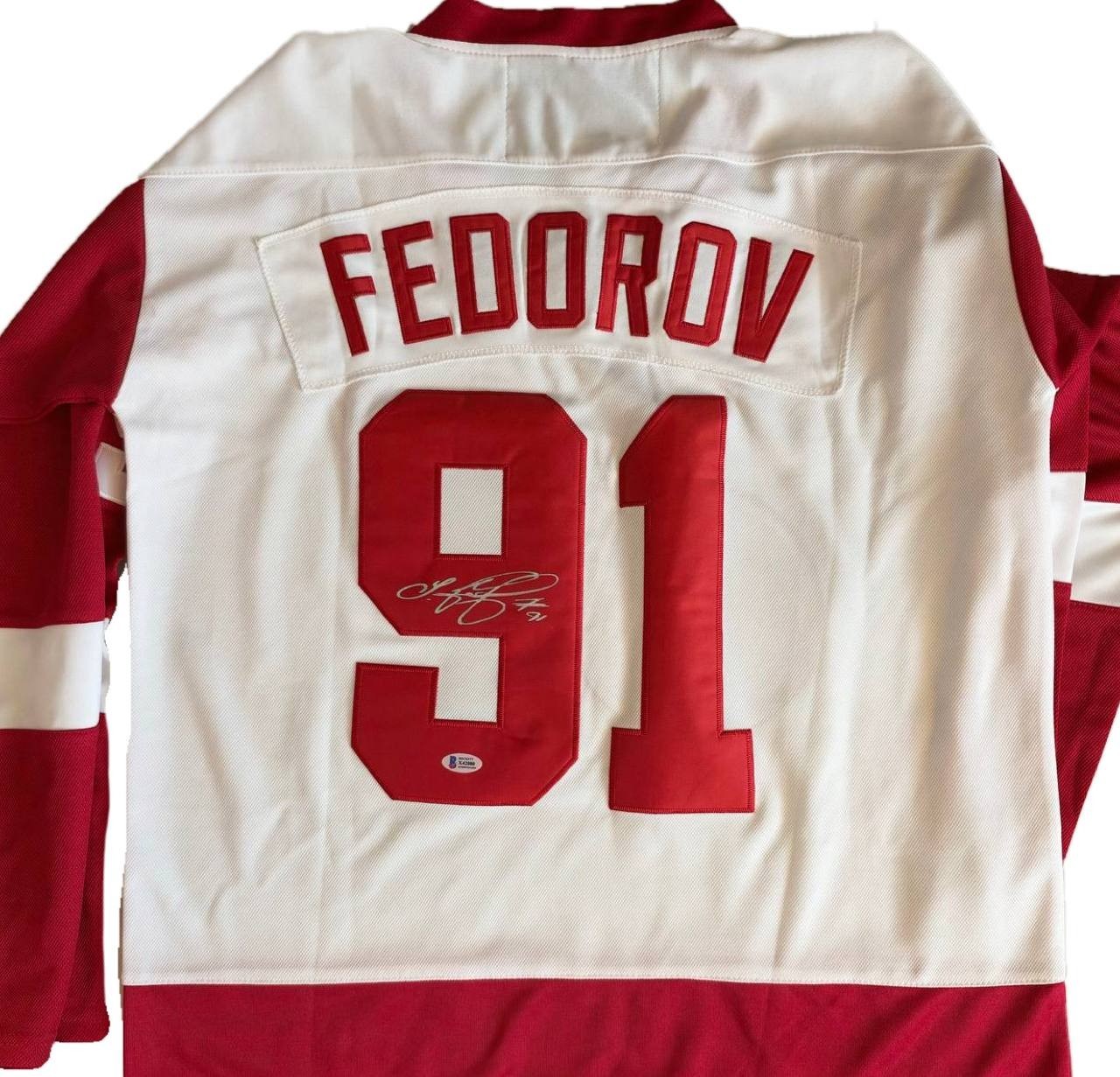 White/Red Authentic Jersey Sergey Fedorov #91 Hand Signed Autographed BAS COA White/Red Authentic Jersey Sergey Fedorov #91 Hand Signed Autographed BAS COA