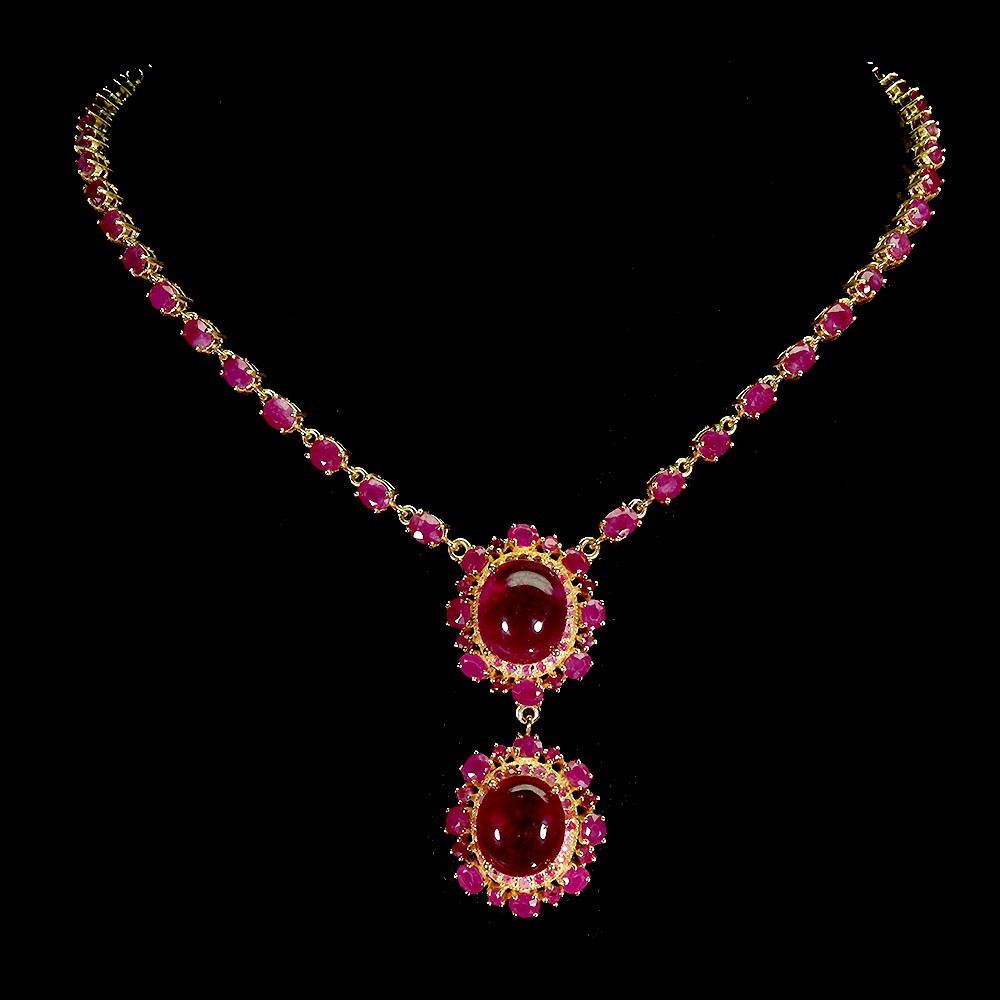 925 Sterling Silver Necklace Oval Ruby 14x12mm Natural Gemstone Jewelry 15.5inch
