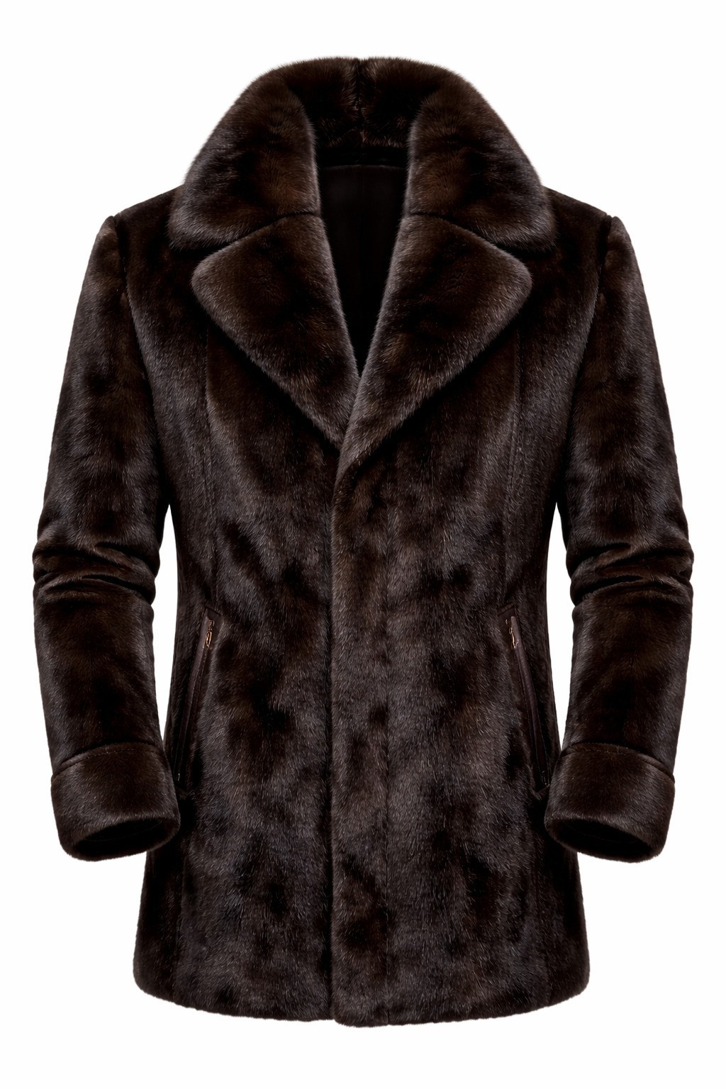 Men\'s Real Mink Fur Coat | Elegant Brown Winter Outerwear