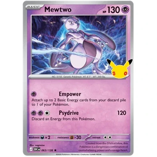 Mewtwo 063/128 30th Celebration Holo Mewtwo 063/128 30th Celebration Holo