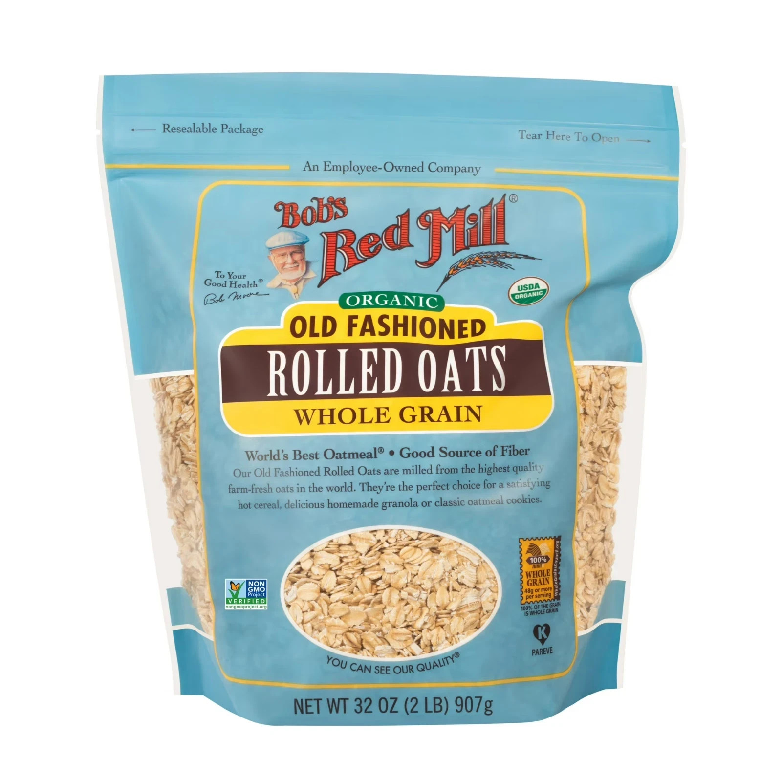 Bob's Red Mill Old Fashioned Organic Rolled Oats 32 oz Pkg Bob's Red Mill Old Fashioned Organic Rolled Oats 32 oz Pkg
