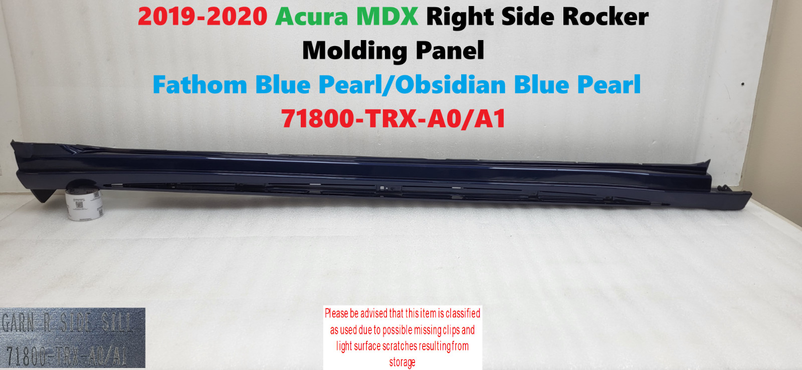 2019-2020 Acura MDX Right Side Rocker Molding Panel 71800-TRX-A0/A1