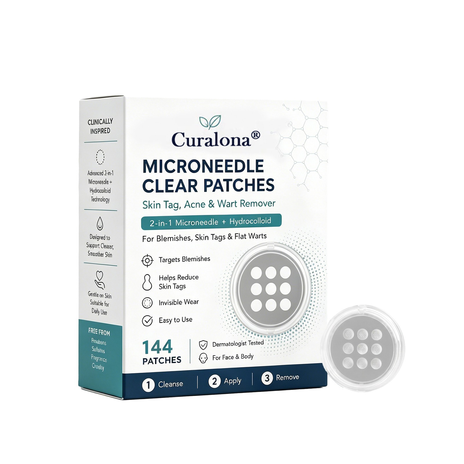 Curalona Microneedle Hydrocolloid Skin Patches Invisible Facial Body Beauty Care