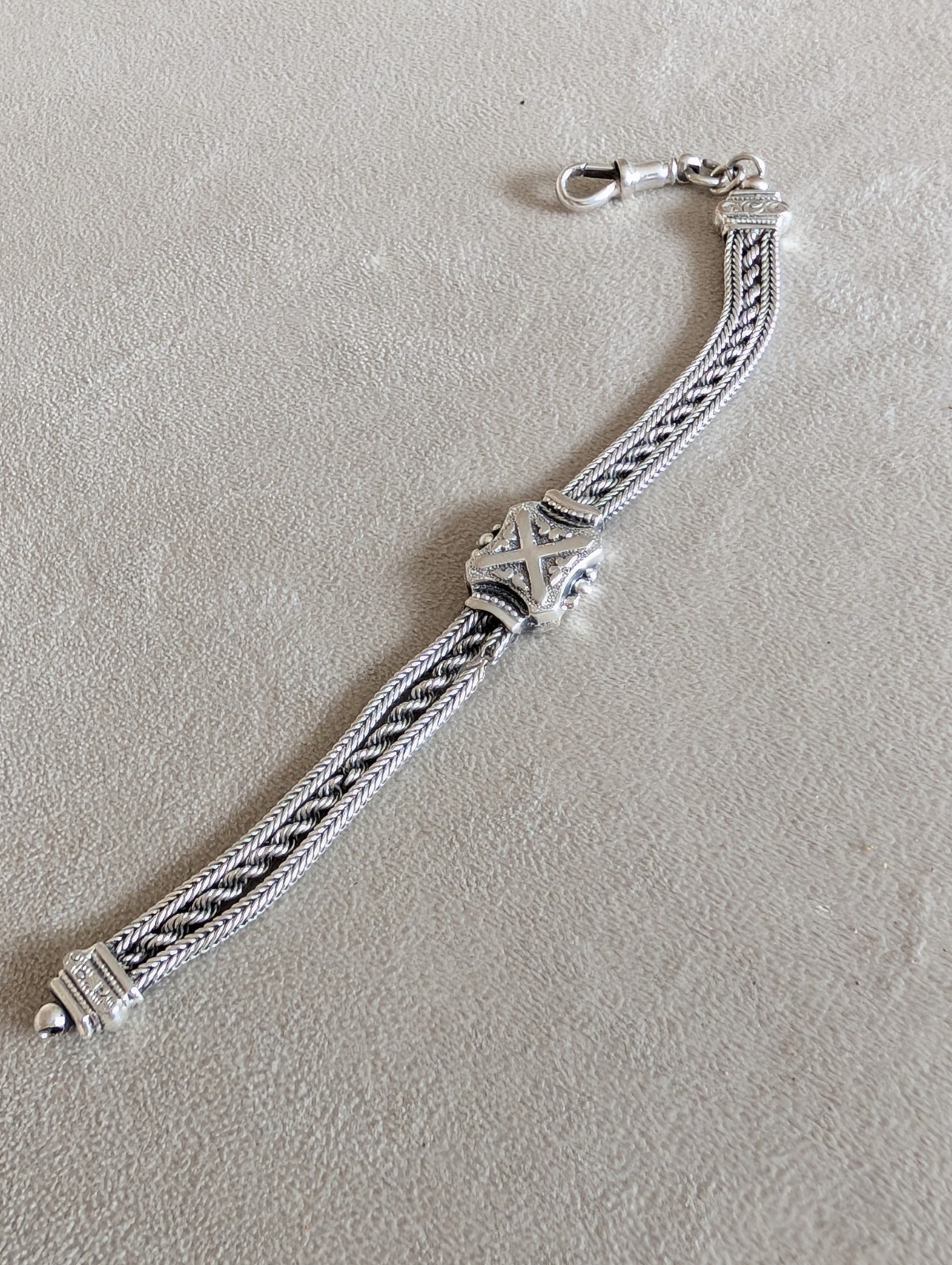 Victorian Albertina watch chain Sterling Silver With Dog Clasp Bracelet 6.5 Inch Victorian Albertina watch chain Sterling Silver With Dog Clasp Bracelet 6.5 Inch