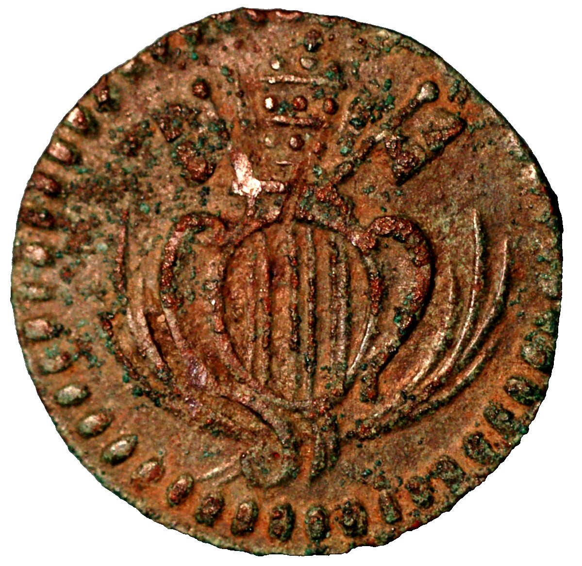 Italy Benedetto XIV Zecca di Ravenna  Quattrino con Sant’Apollinare