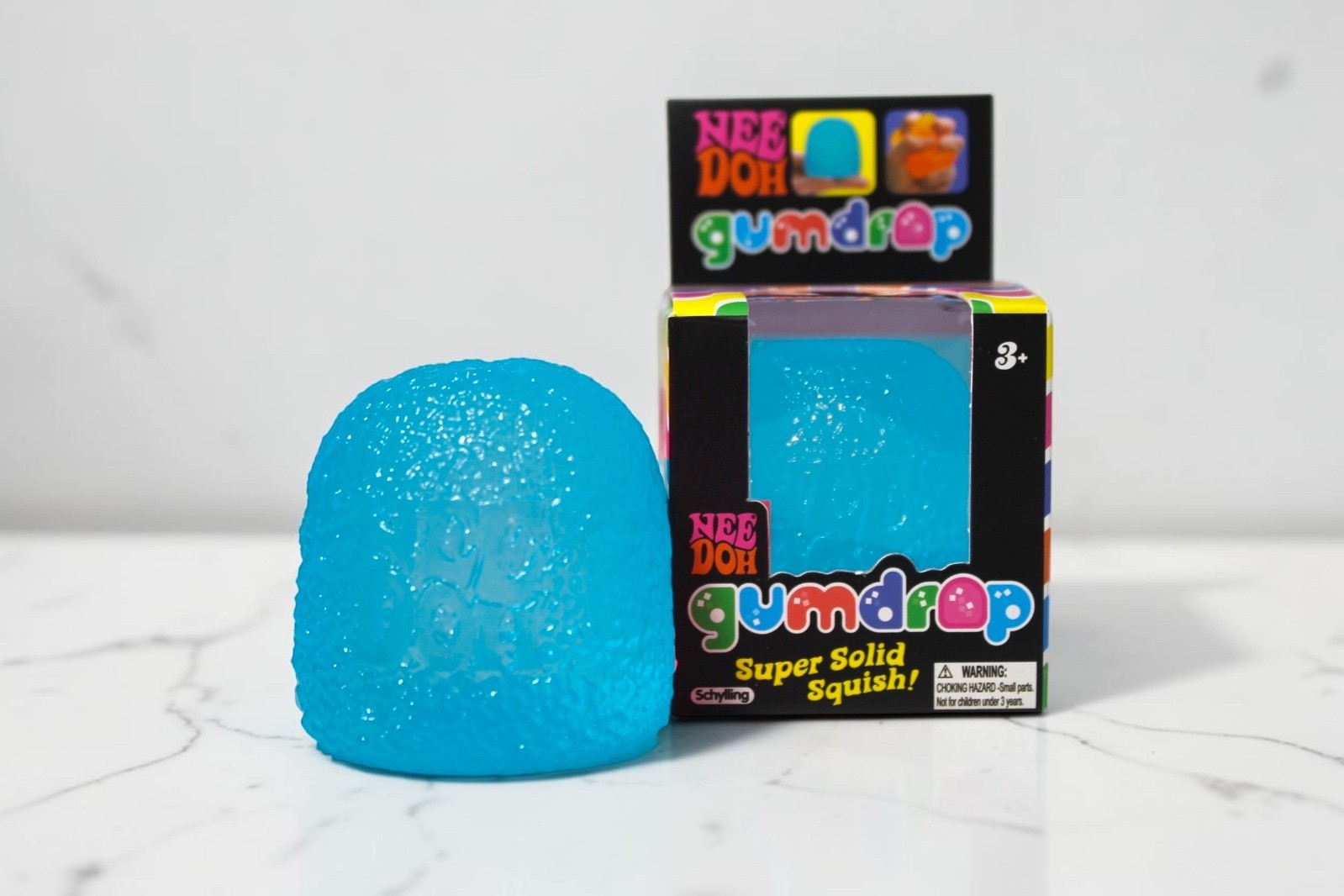NeeDoh Gumdrop Blue Super Solid Squish Fidget Stress Toy NEW