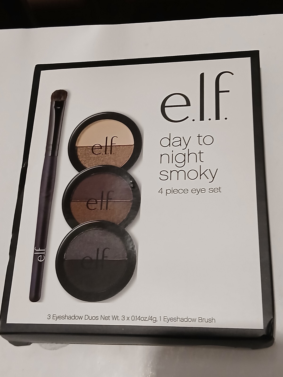 E.L.F. Day To Night Smoky Eyeshadows 4 Piece Eye Set And Brush Net Wt 3x 0.14oz