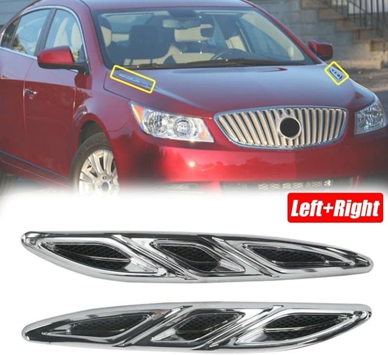 2PCS Hood Air Vent Decor Cover Fit For Buick LaCrosse 2009-2013