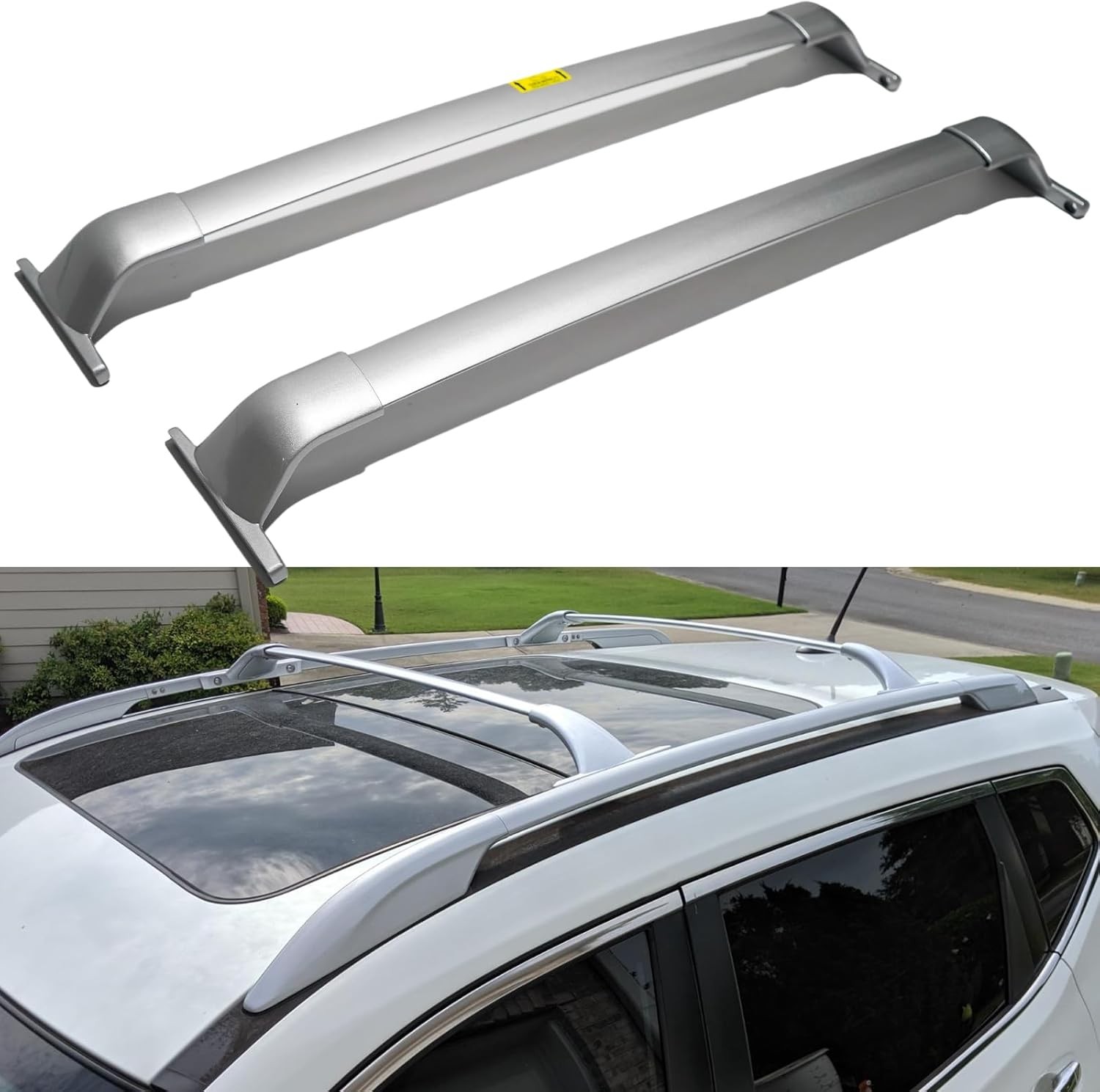 Fit 17-24 Nissan Kicks Silver Aluminum Roof Rack Rail Cross Bar Cargo Carrier