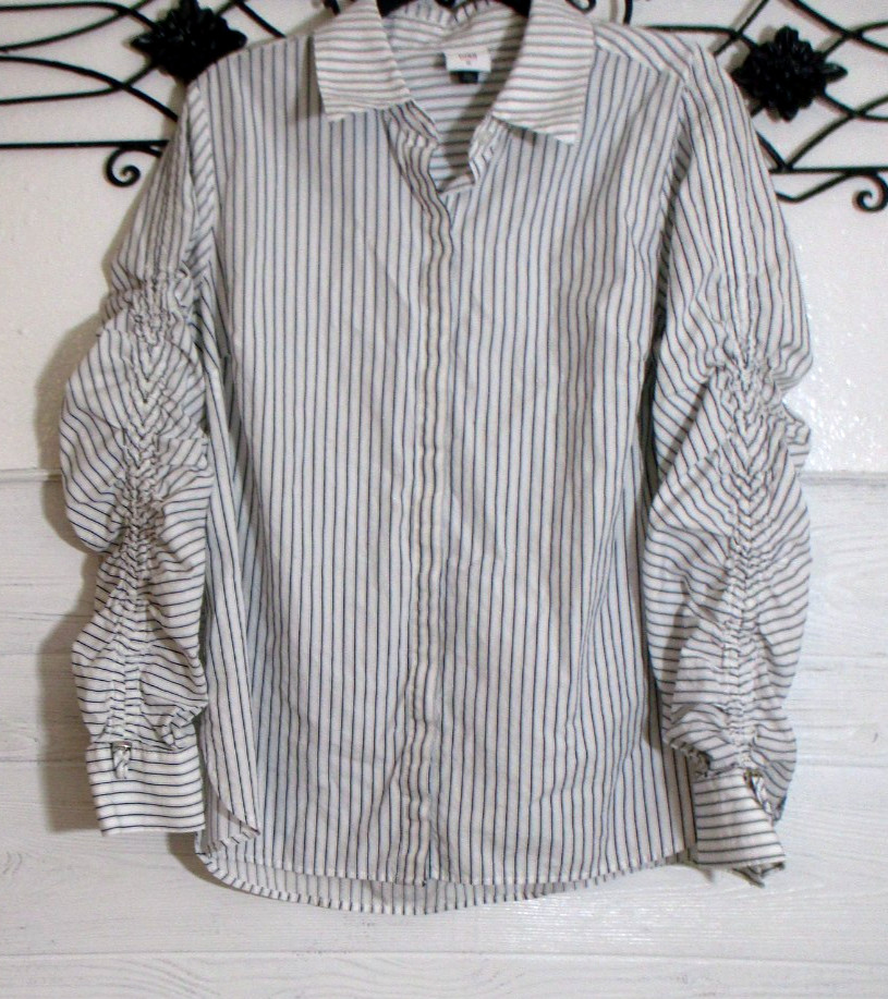 Cabi Button Up Top Women\'s Size M Multicolor Striped Long Sleeve