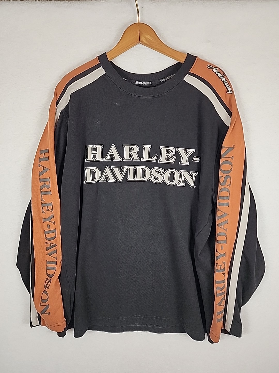 VINTAGE HARLEY DAVIDSON 1903-2008 105TH ANNIVERSARY SWEATSHIRT IN SIZE XL Black