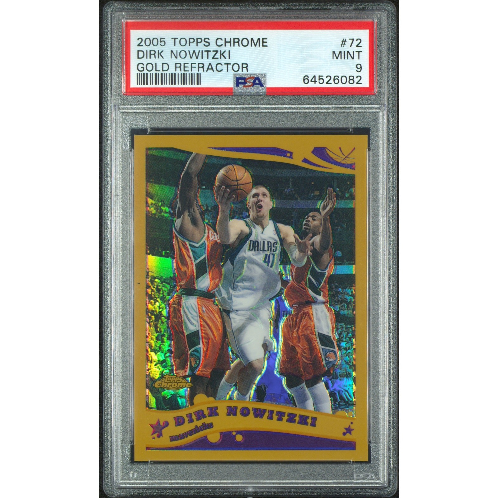 2005-06 Topps Chrome Dirk Nowitzki Refractors Gold PSA 9 /99 Mavs Pop 16 2005-06 Topps Chrome Dirk Nowitzki Refractors Gold PSA 9 /99 Mavs Pop 16