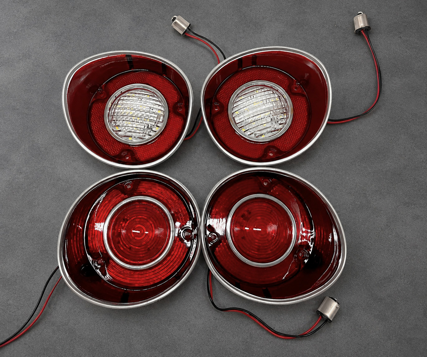1972 Chevy Chevelle LED Tail Light Back up light with Trim 4PCS LH RH