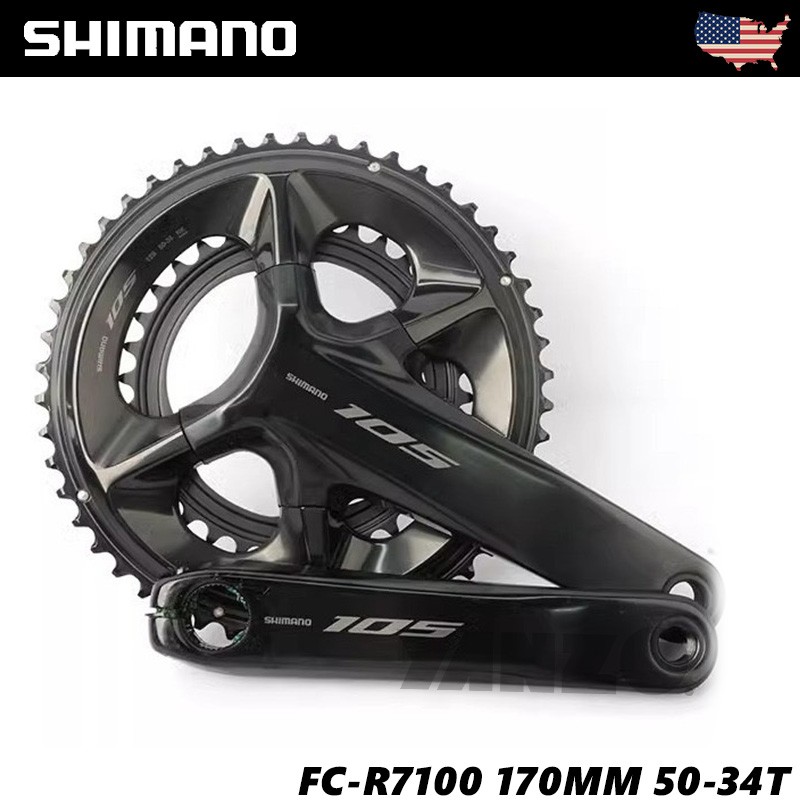 Shimano FC-R7100 105 2*12 Speed Crankset 50-34T 170mm Length Hollowtech II-OE Shimano FC-R7100 105 2*12 Speed Crankset 50-34T 170mm Length Hollowtech II-OE