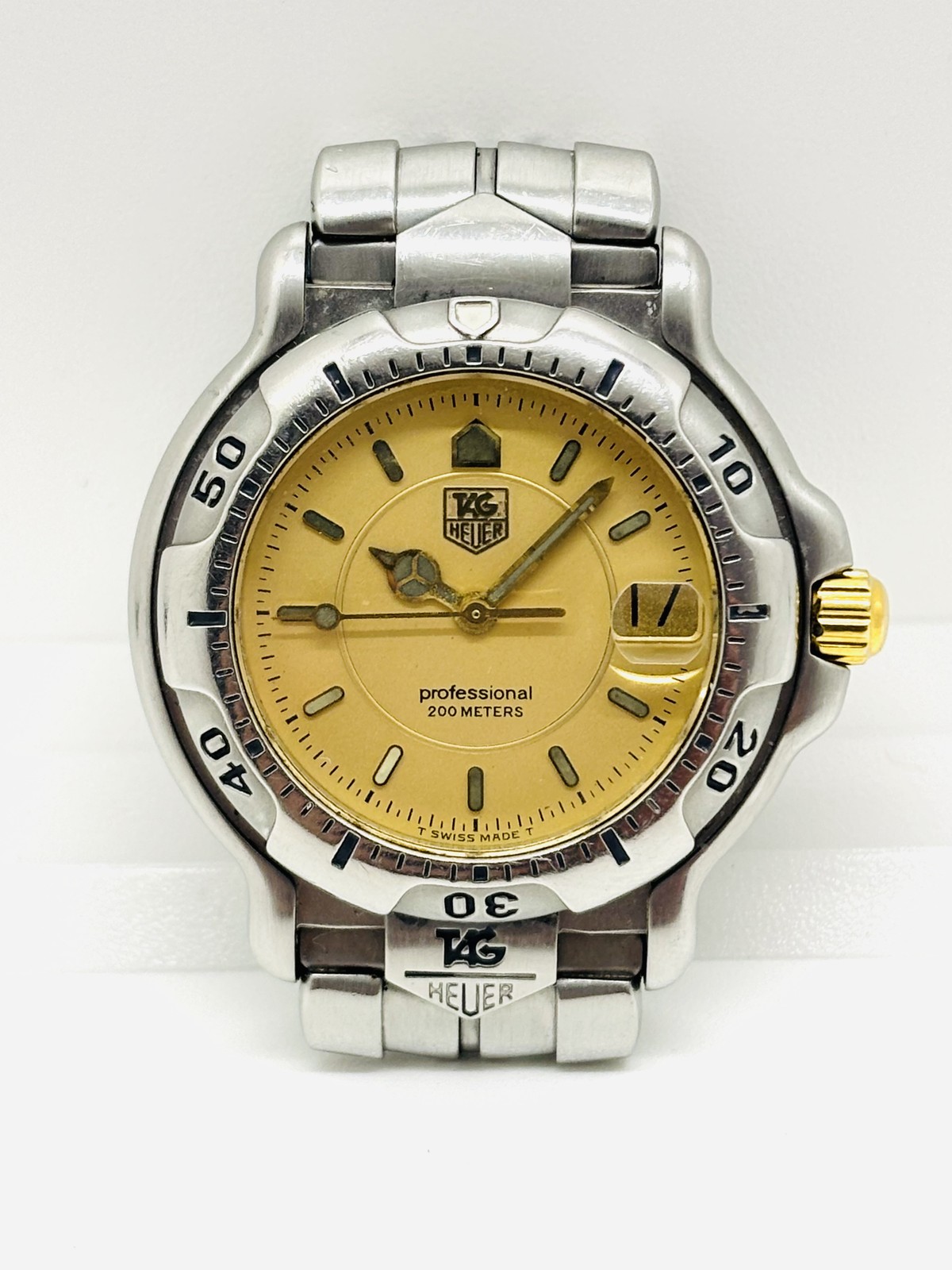 [Near Mint] Tag Heuer Professional 200M WH1253 Quartz Gold Dial Japan Watch
