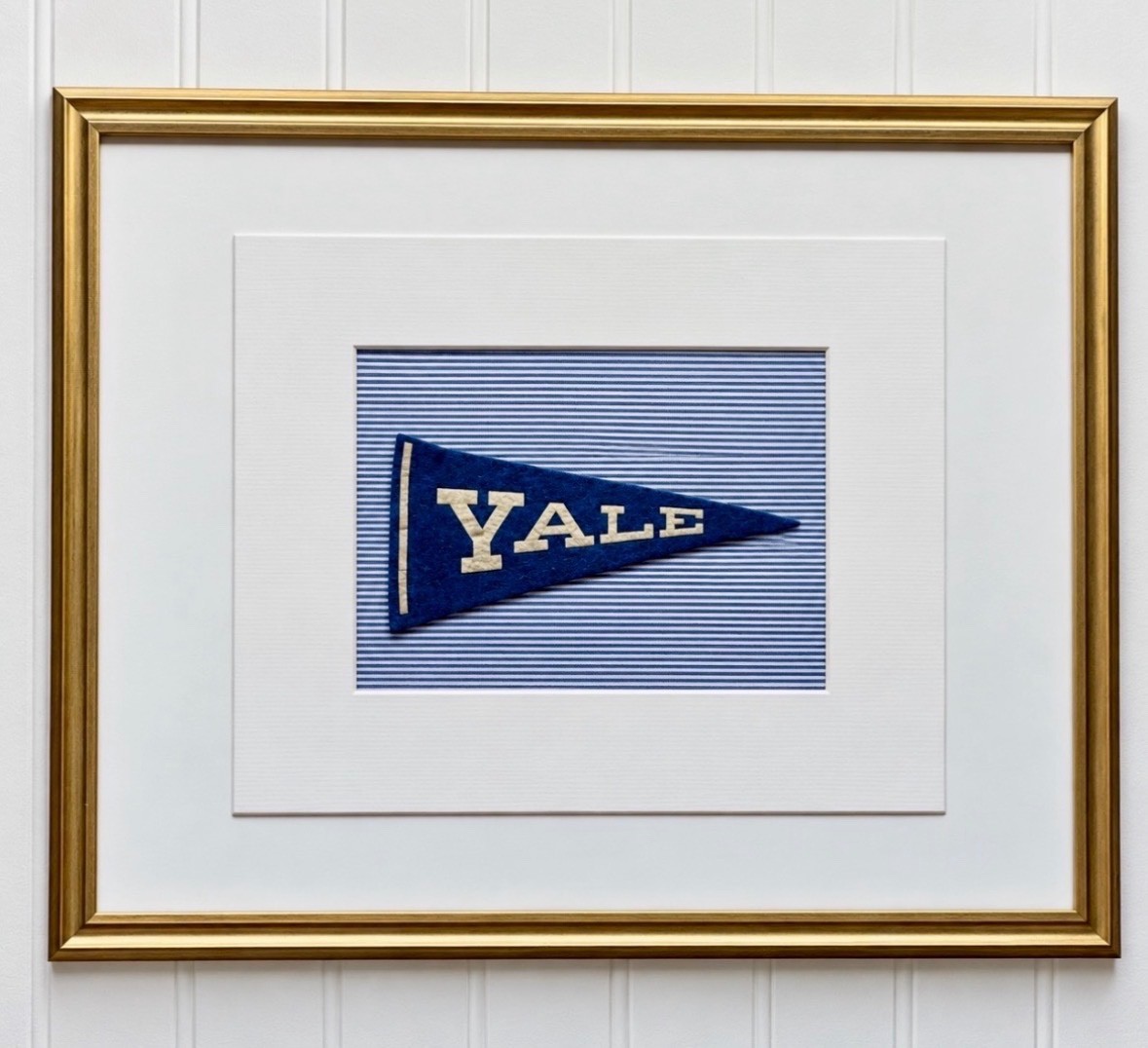 Early 1900s YALE Pennant, Framed and Matted 11\