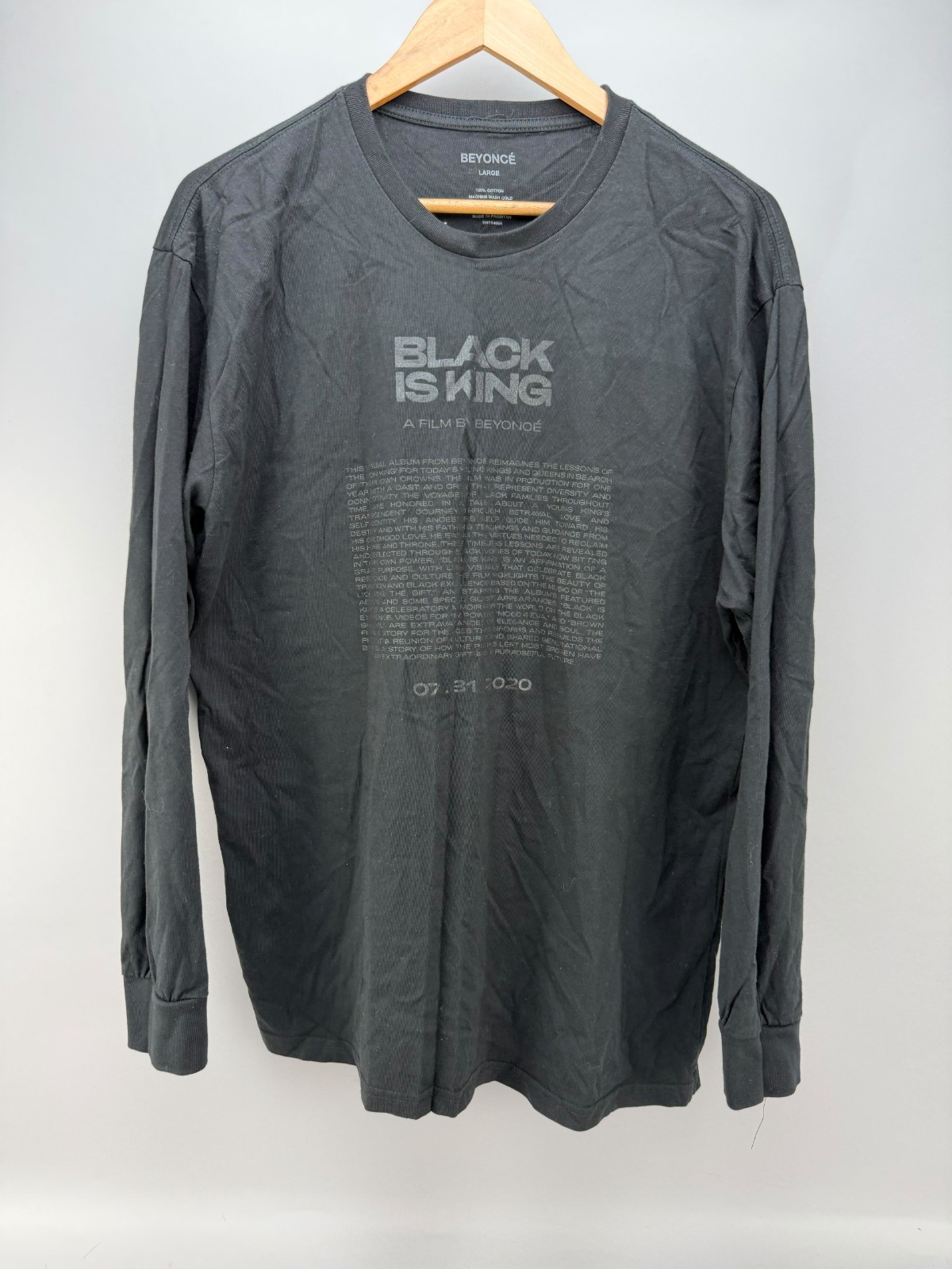 Beyonce Black Is King A Film by Beyonce Black Pullover Long Sleeve Shirt Size L Beyonce Black Is King A Film by Beyonce Black Pullover Long Sleeve Shirt Size L