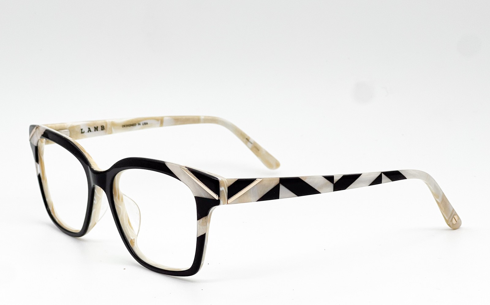 NEW L.A.M.B LAUF105 BLK BLACK/BONE AUTHENTIC EYEGLASSES 55-18