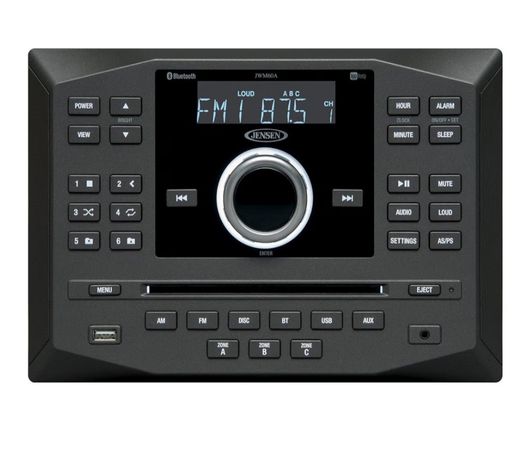 Jensen JWM62A AM/FM/ DVD/CD/USB Bluetooth Stereo with App Control