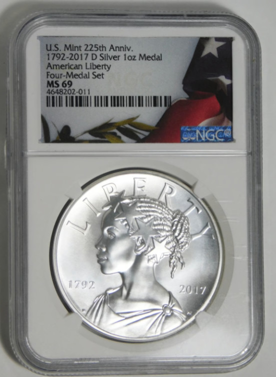 2017-D Silver American Liberty Silver Medal 225th Anniversary NGC MS-69