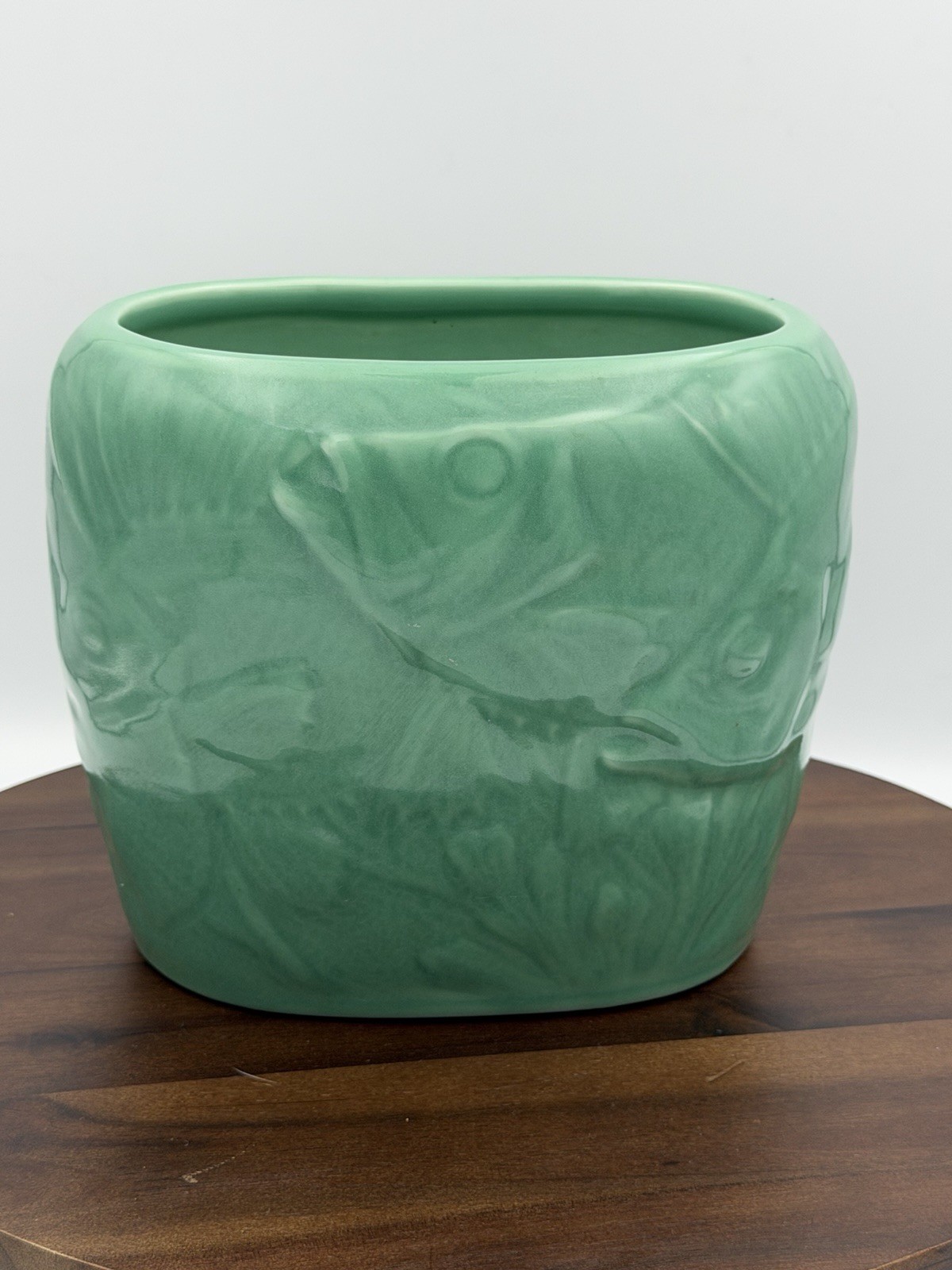 Rookwood 1929 Vintage Arts And Crafts Pottery Blue Green Fish Ceramic Vase 6046
