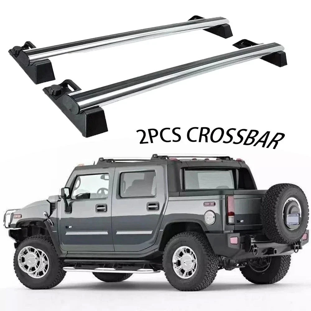 2Pcs Silver Cross Bars Fits For Hummer H2 2003-2008 2009 Roof Rack Rail Bars