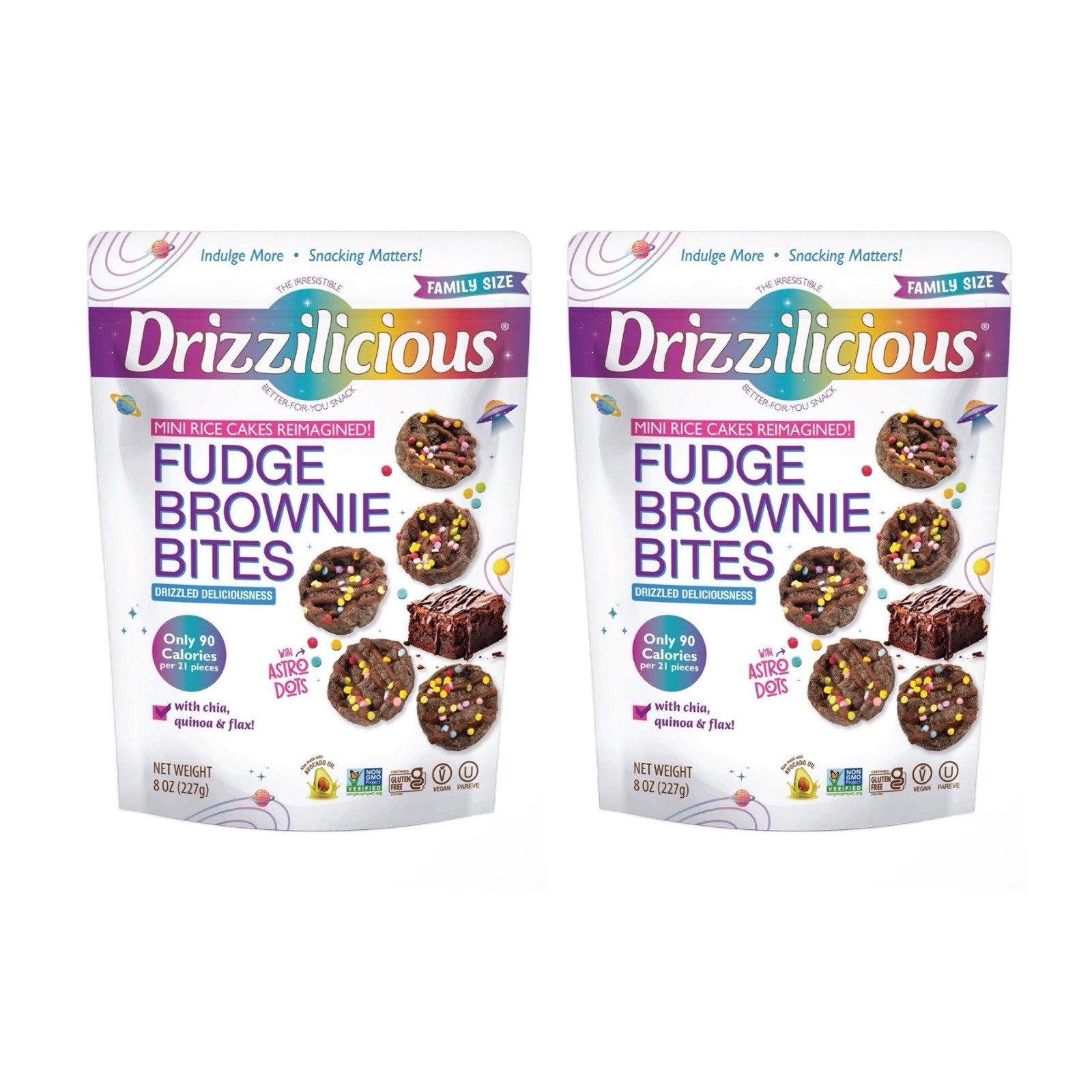 Drizzilicious Fudge Brownie Mini Rice Cakes, 8 oz. NEW LMTED FLAVOR 2 PACK BIG Drizzilicious Fudge Brownie Mini Rice Cakes, 8 oz. NEW LMTED FLAVOR 2 PACK BIG